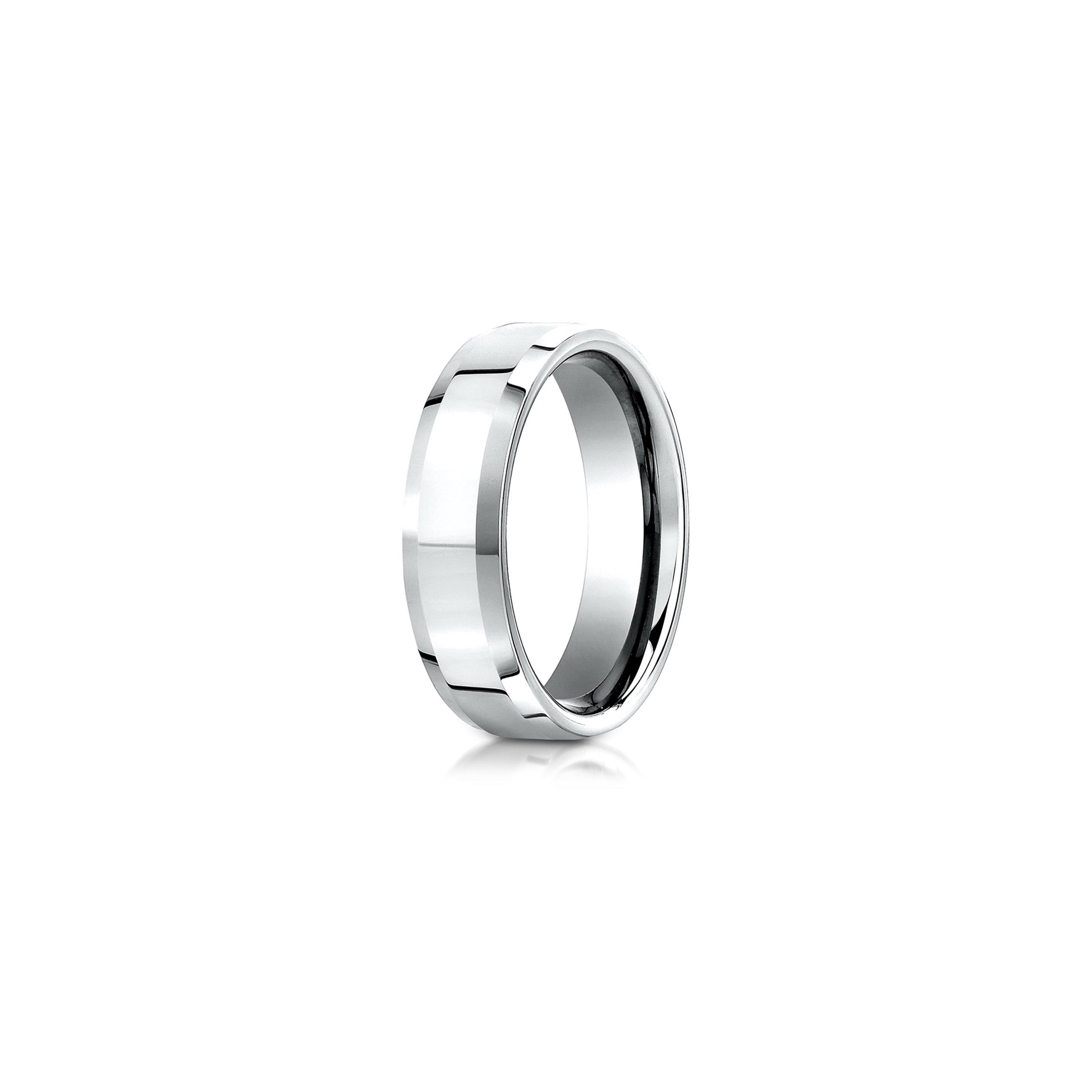 Modern Beveled Men's Wedding Band - view 10