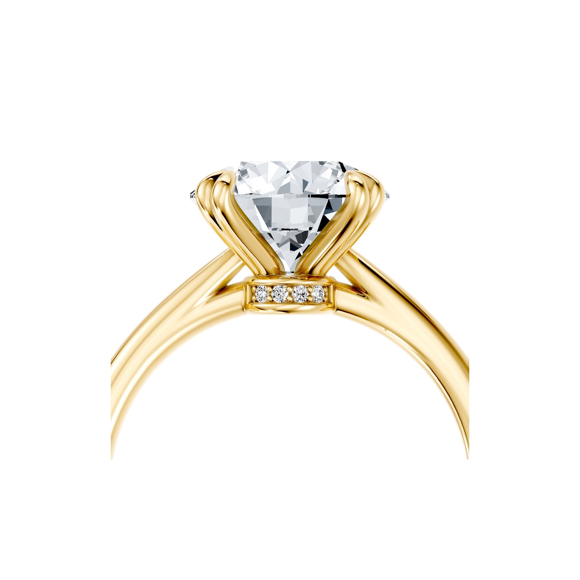 Chelsea Signature Double Prong Pear Lab Diamond Engagement Ring - view 8