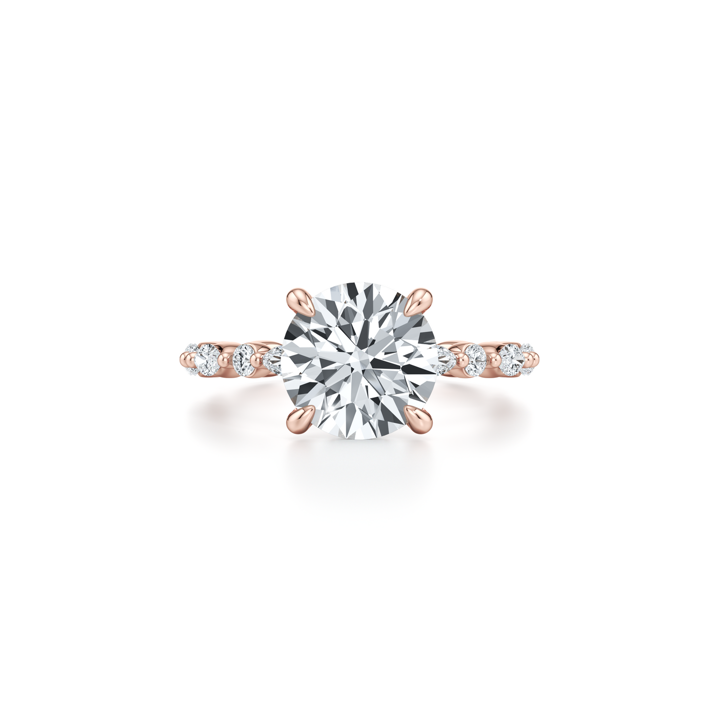 Vivienne Heritage Round Solitaire Lab Diamond Engagement Ring - view 9