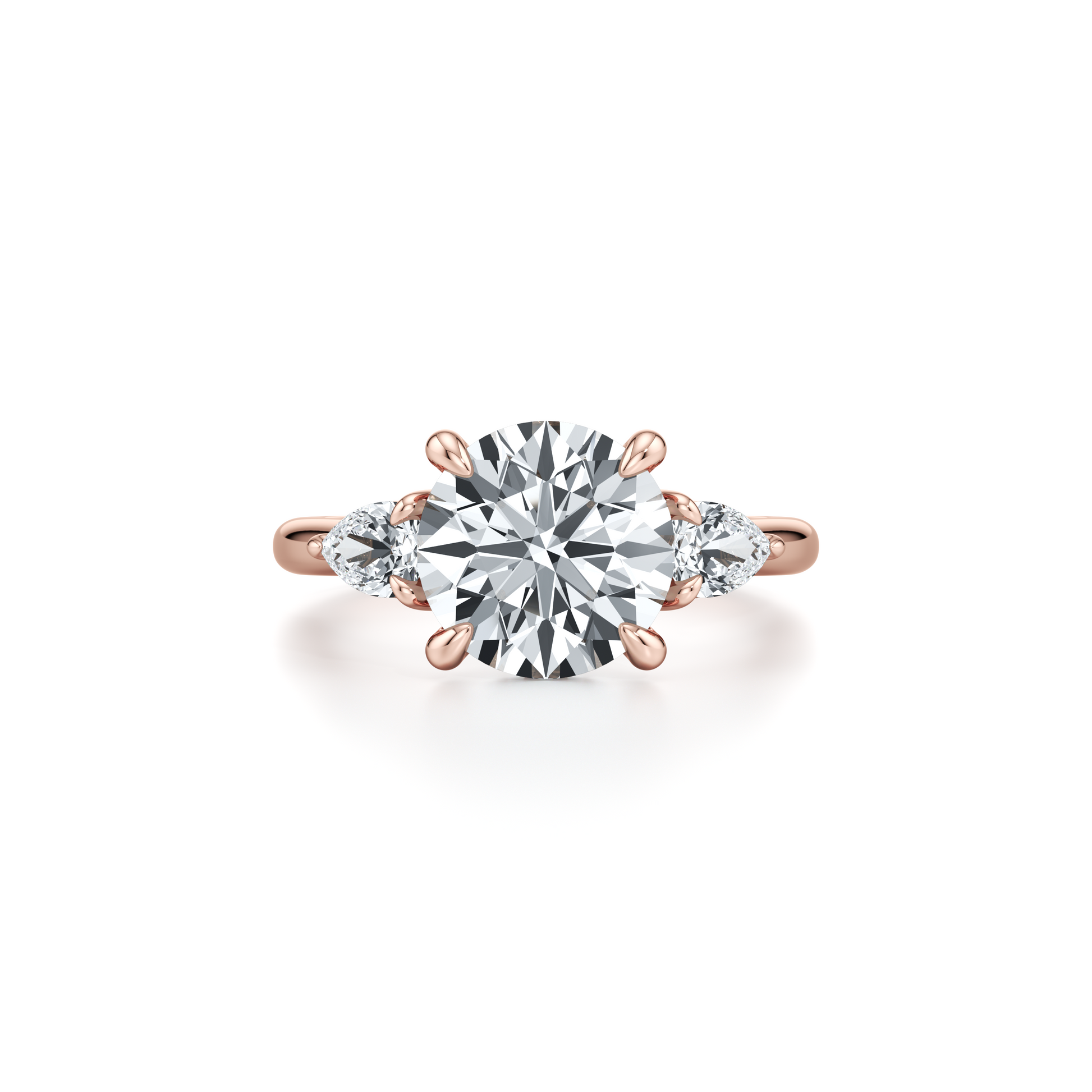 Chelsea Heart Pear Three Stone Lab Diamond Engagement Ring - view 9