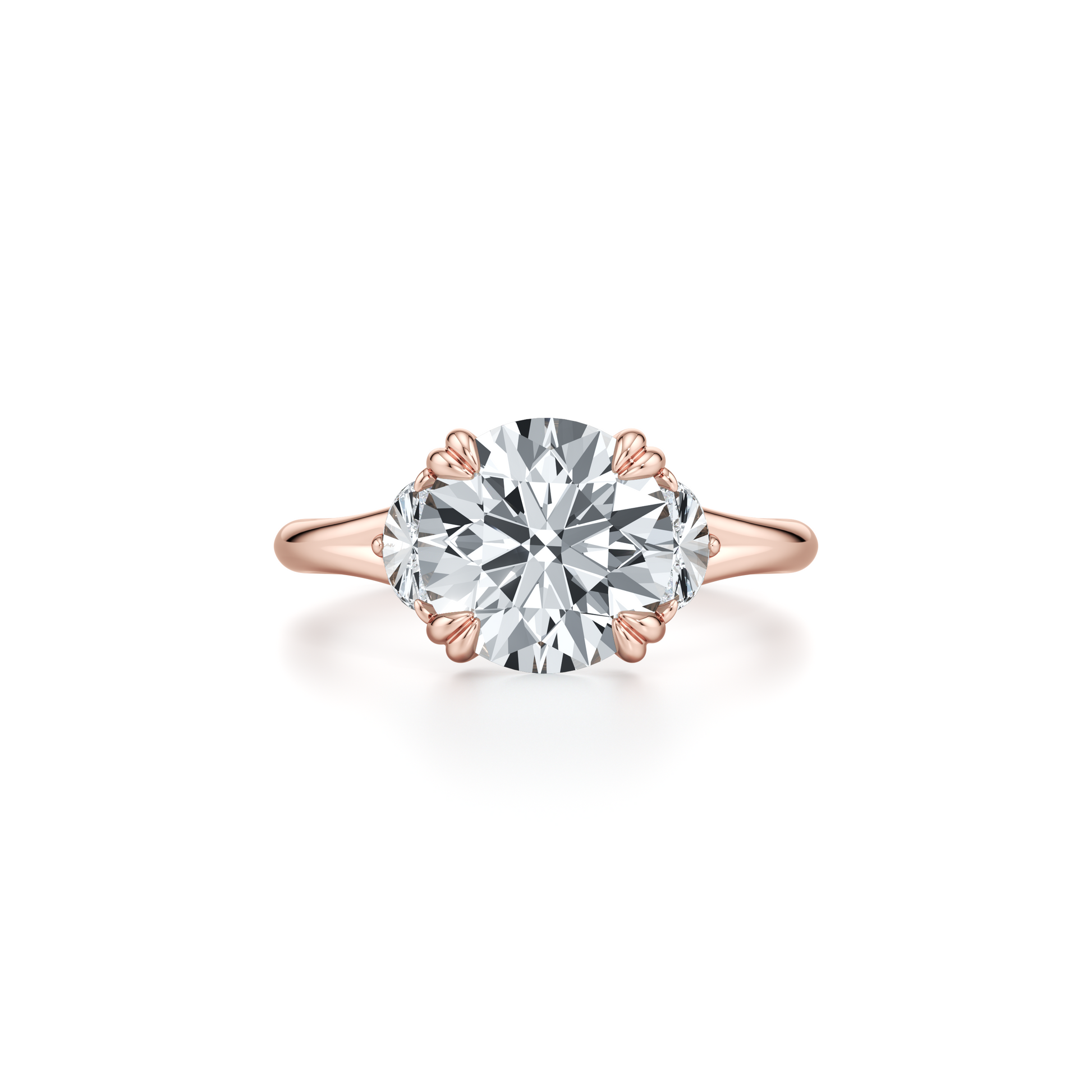 Jane Half Moon Pear Three Stone Lab Diamond Engagement Ring - view 11