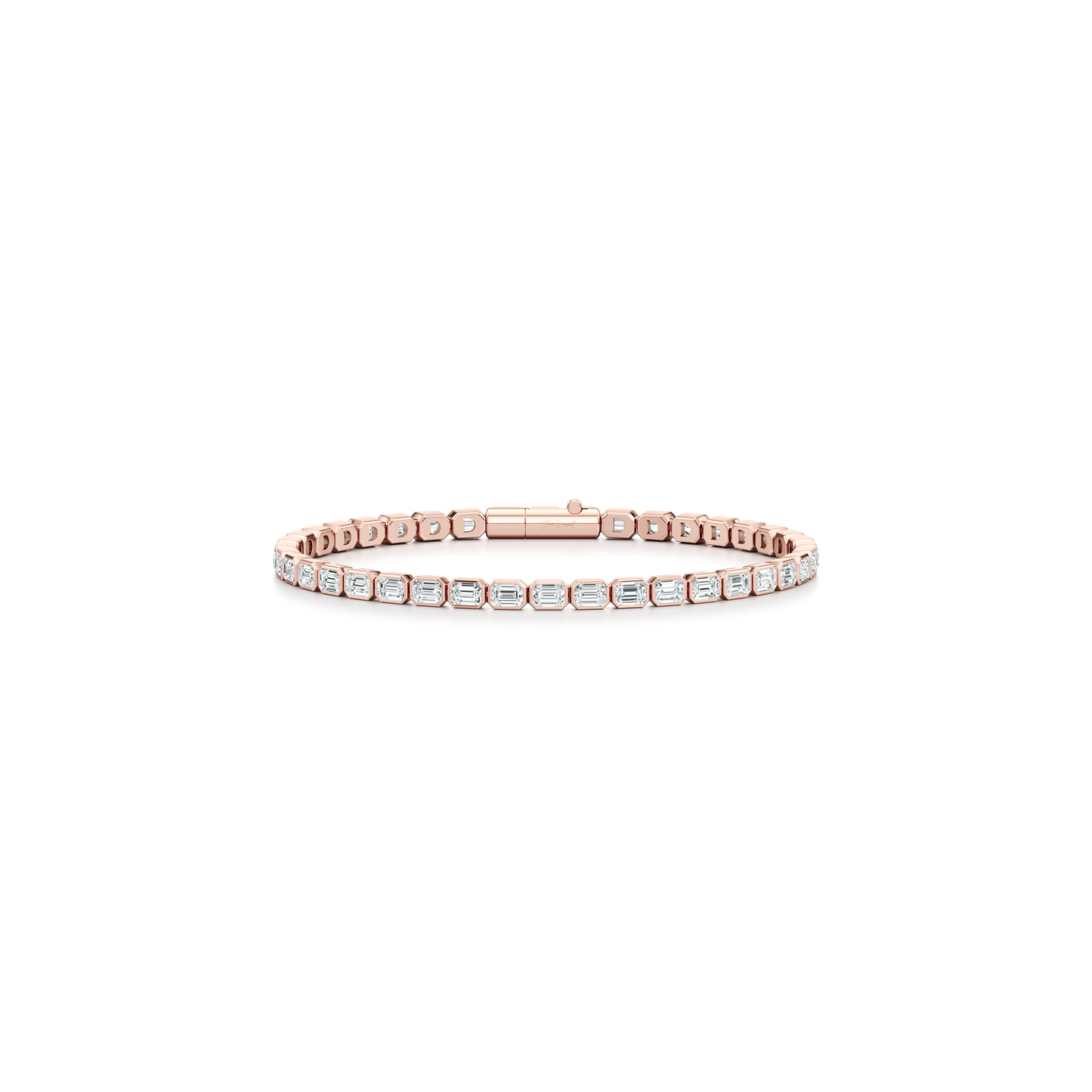 Bezel Set Emerald Lab Diamond Tennis Bracelet - view 11