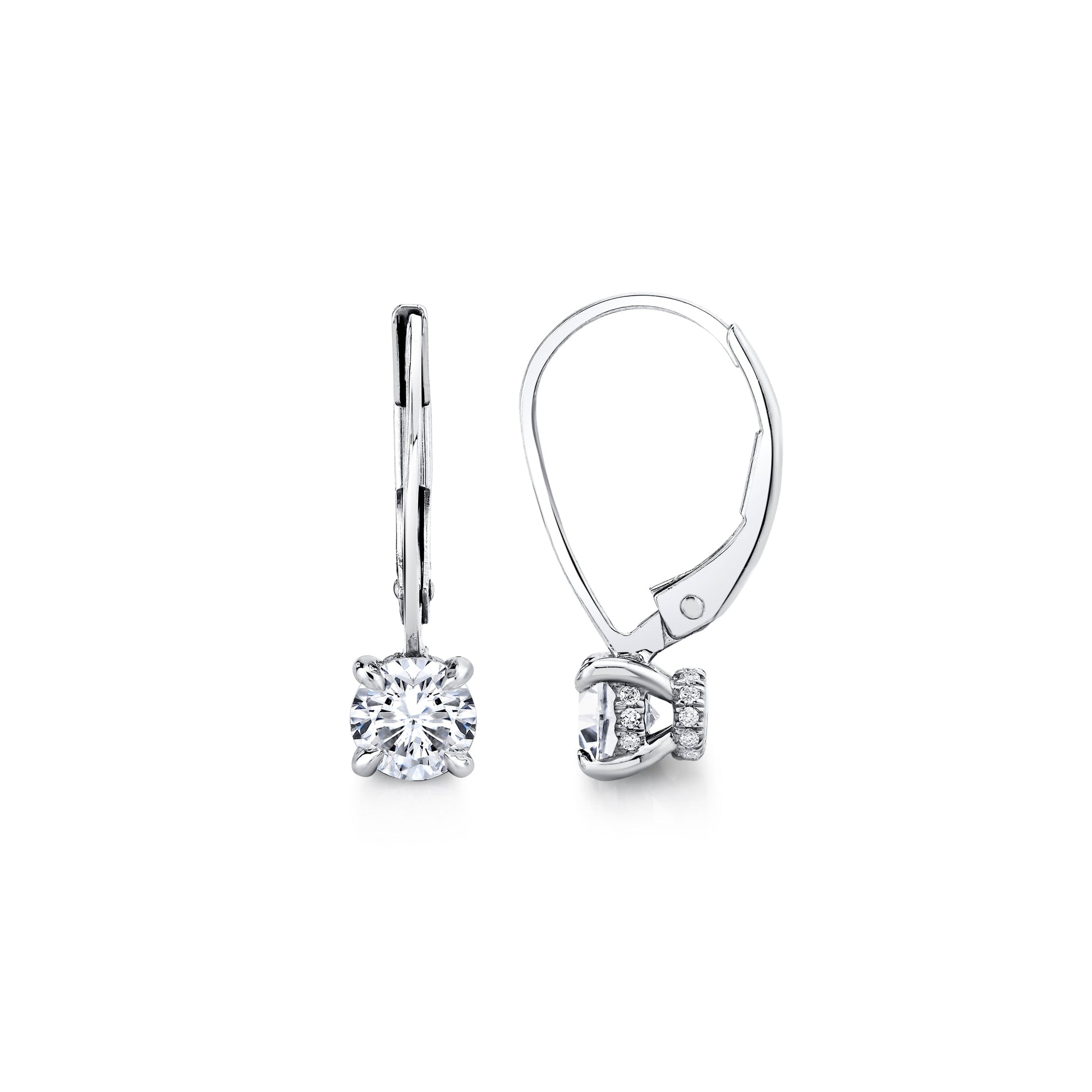 Chelsea Round Brilliant Leverback Earrings - view 11