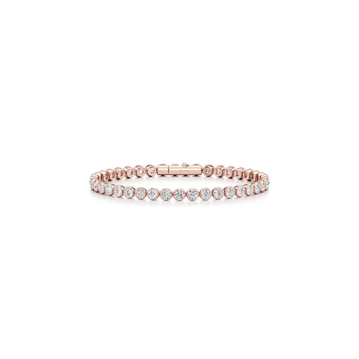 Bezel Set Round Brilliant Lab Diamond Tennis Bracelet - view 11