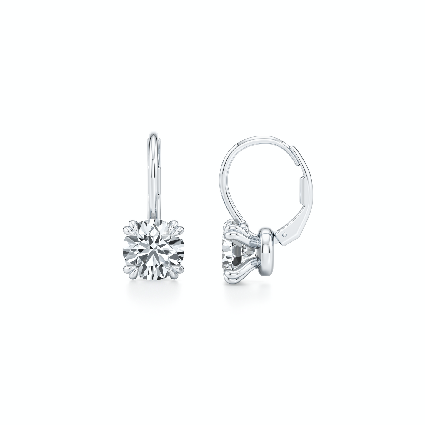 Elle Round Brilliant Leverback Earrings - view 11