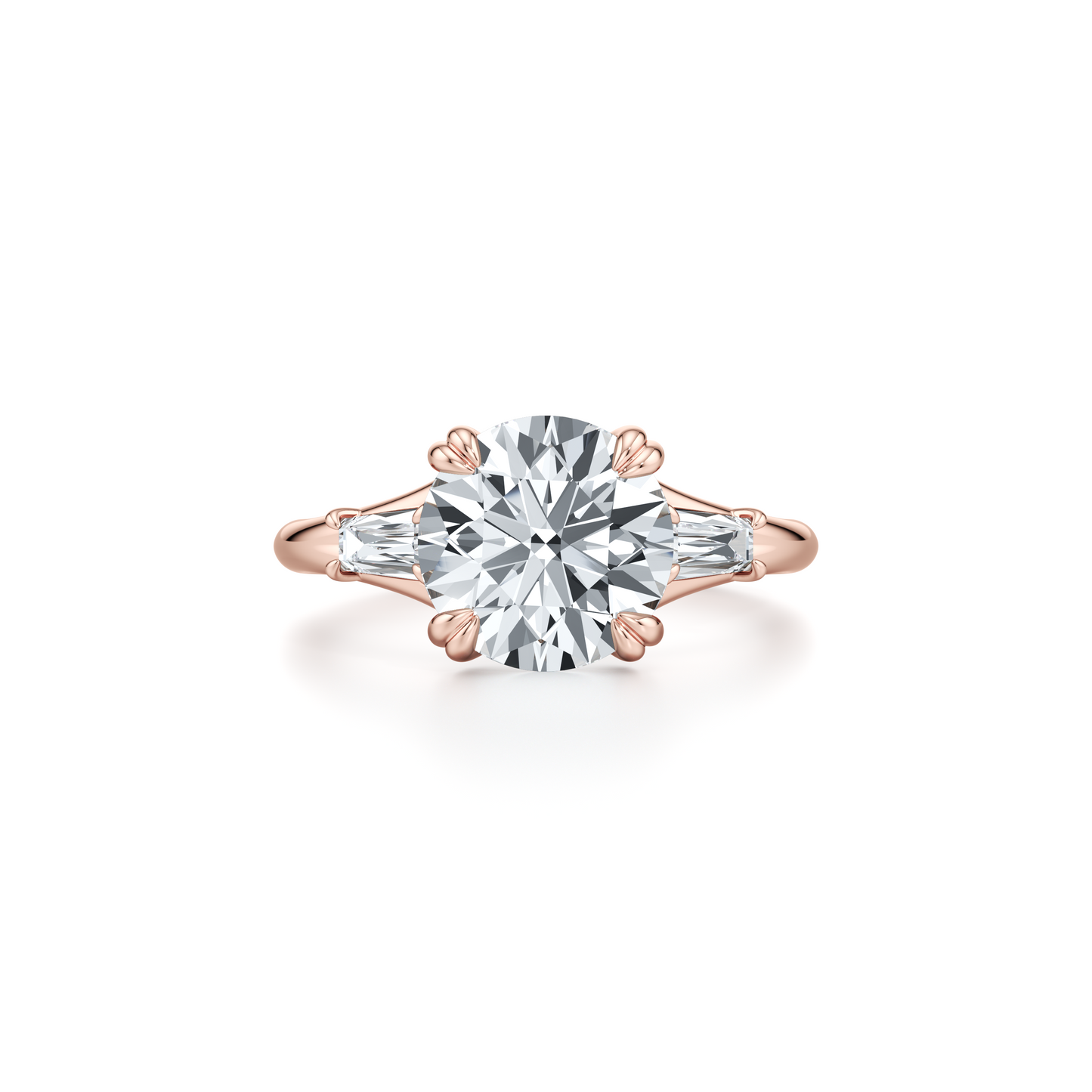 Jane Tapered Baguette Cushion Three Stone Lab Diamond Engagement Ring - view 11