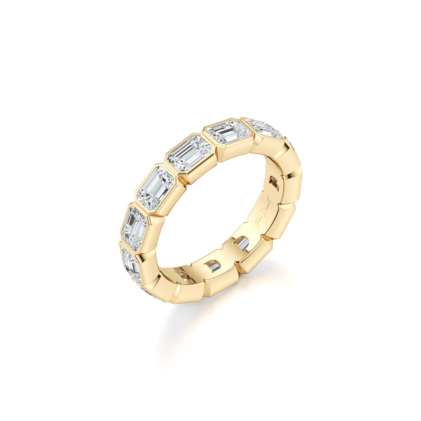 Bezel Set Emerald Lab Diamond Eternity Band - view 11