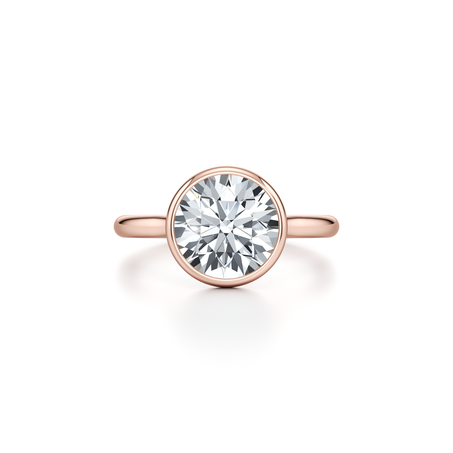 Elle Bezel Round Solitaire Lab Diamond Engagement Ring - view 9