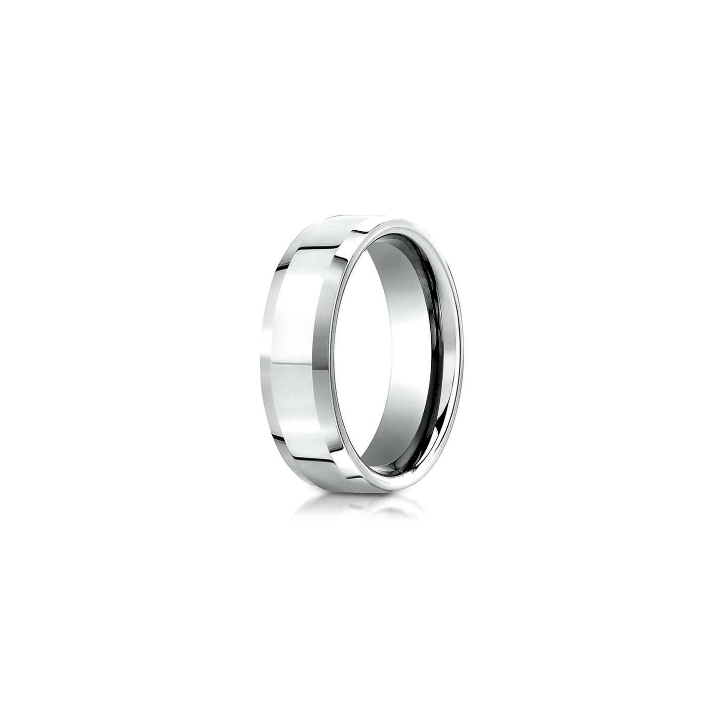 Modern Beveled Men's Wedding Band - view 11