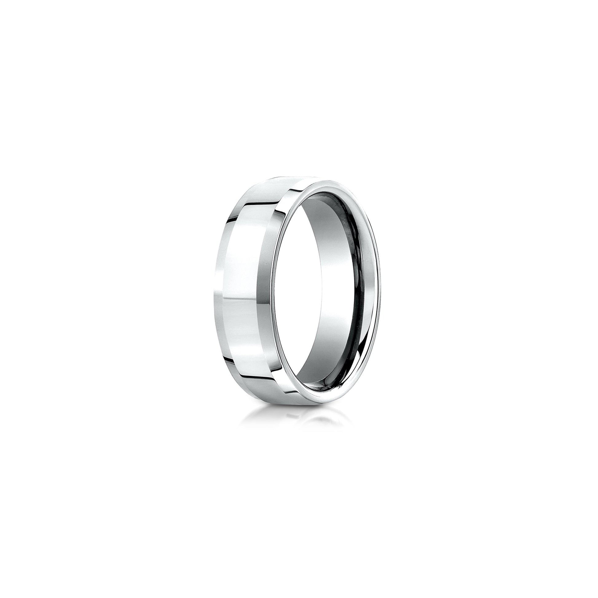 Modern Beveled Men's Wedding Band - view 11
