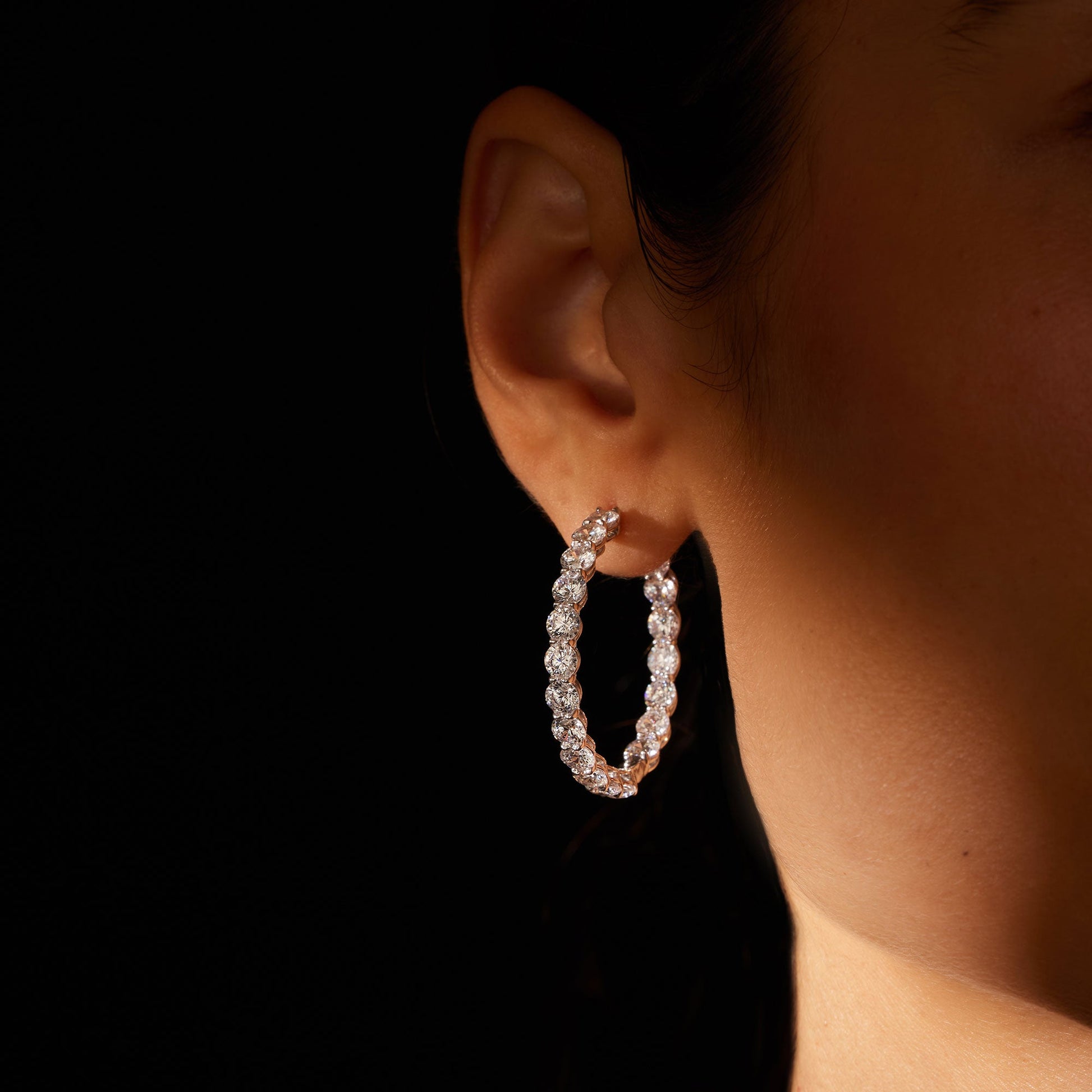 Olivia Asscher Lab Diamond Bold Inside Out Hoops - view 11