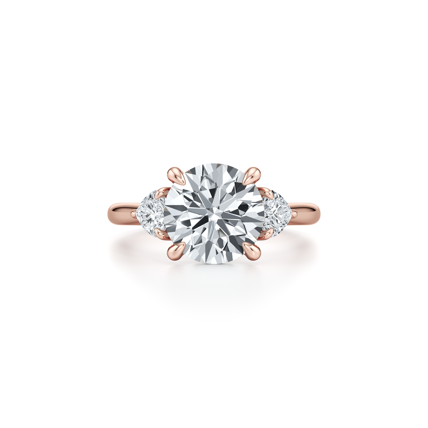 Chelsea Heart Cushion Three Stone Lab Diamond Engagement Ring - view 9