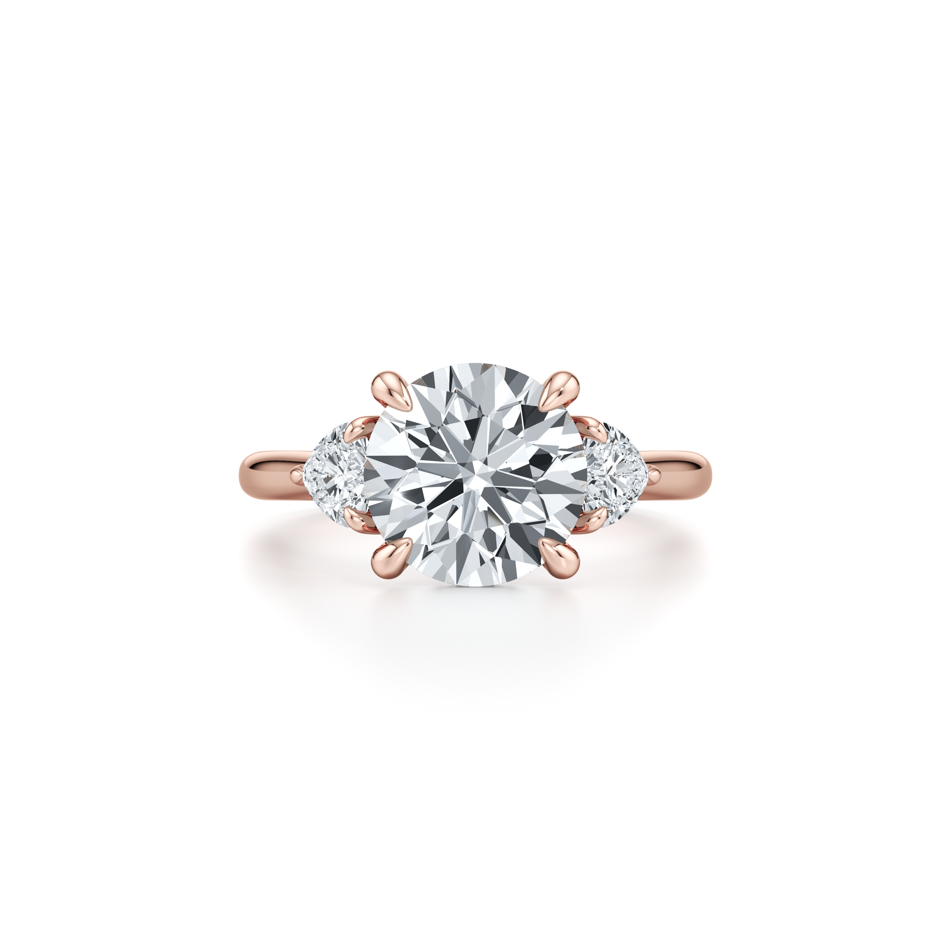 Chelsea Heart Cushion Three Stone Lab Diamond Engagement Ring - view 9