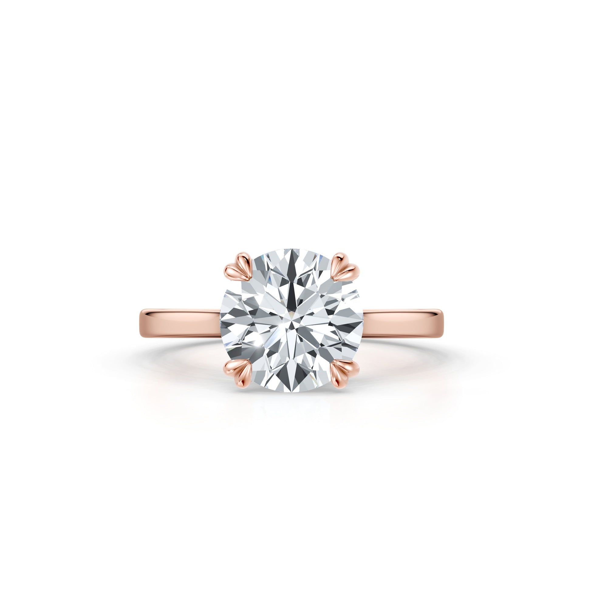 Chelsea Signature Double Prong Round Lab Diamond Engagement Ring - view 9