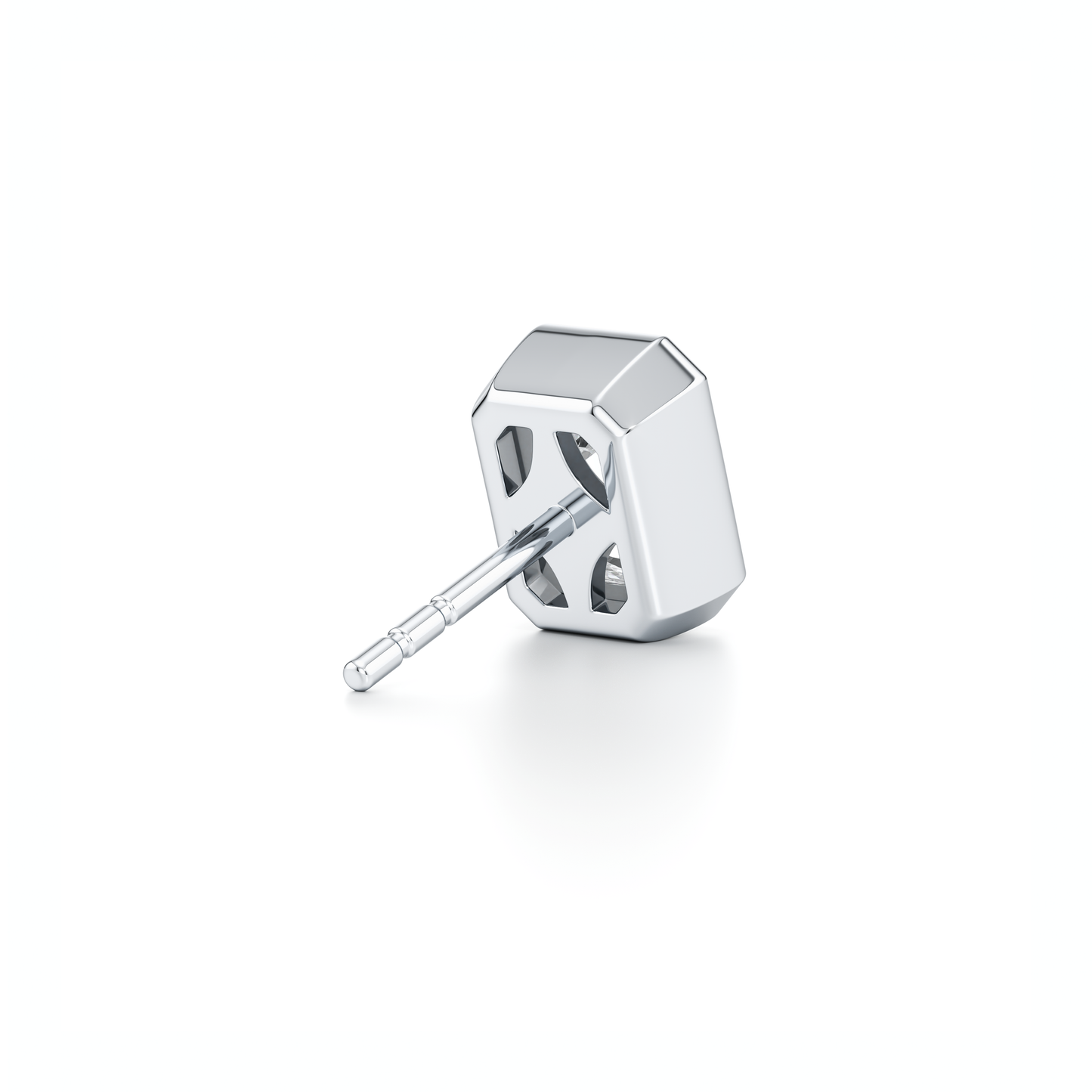 Bezel Set Lab Diamond Emerald Studs - view 12