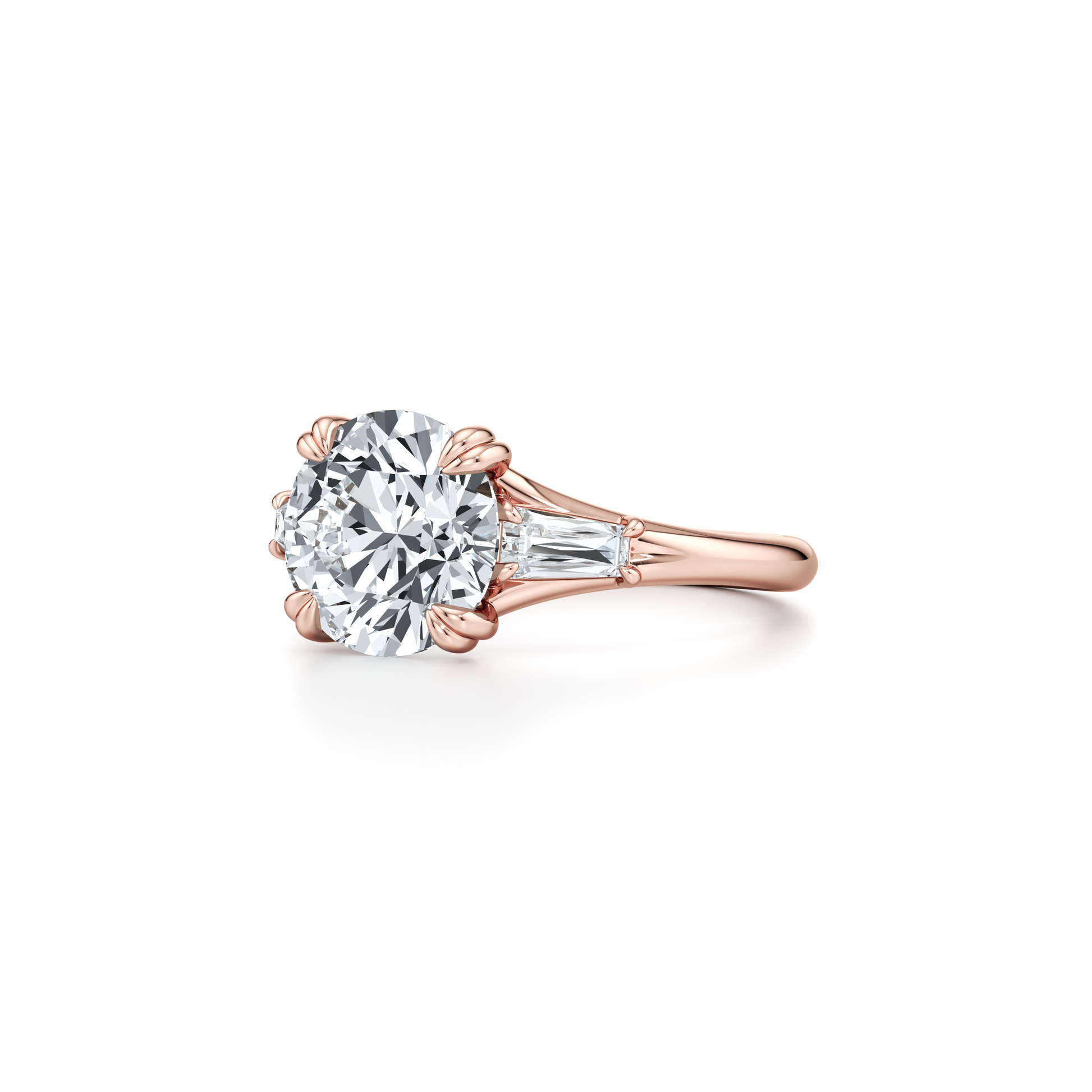 Jane Tapered Baguette Pear Three Stone Lab Diamond Engagement Ring - view 12