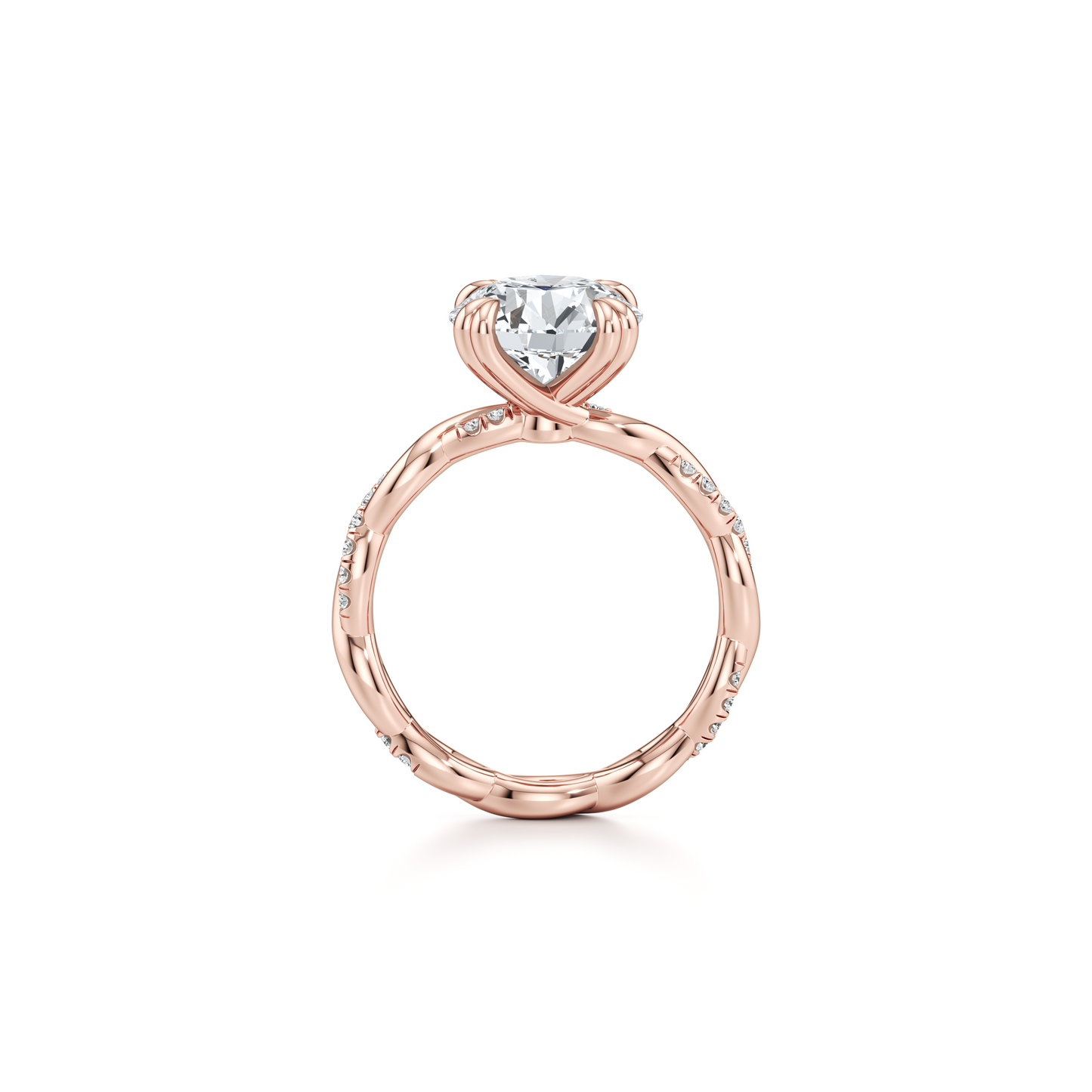 Ivy Antique Cushion Solitaire Lab Diamond Engagement Ring - view 9