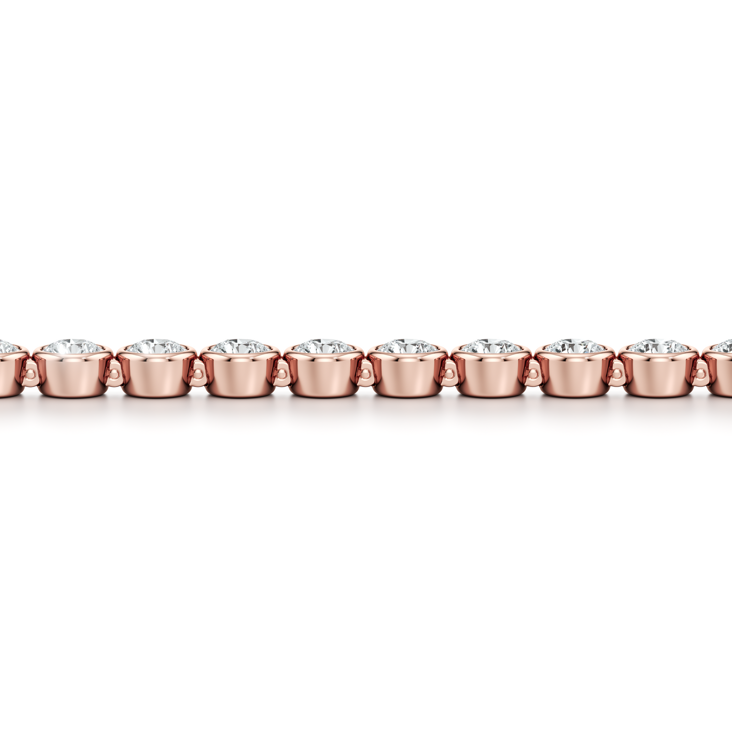 Bezel Set Round Brilliant Lab Diamond Tennis Bracelet - view 12