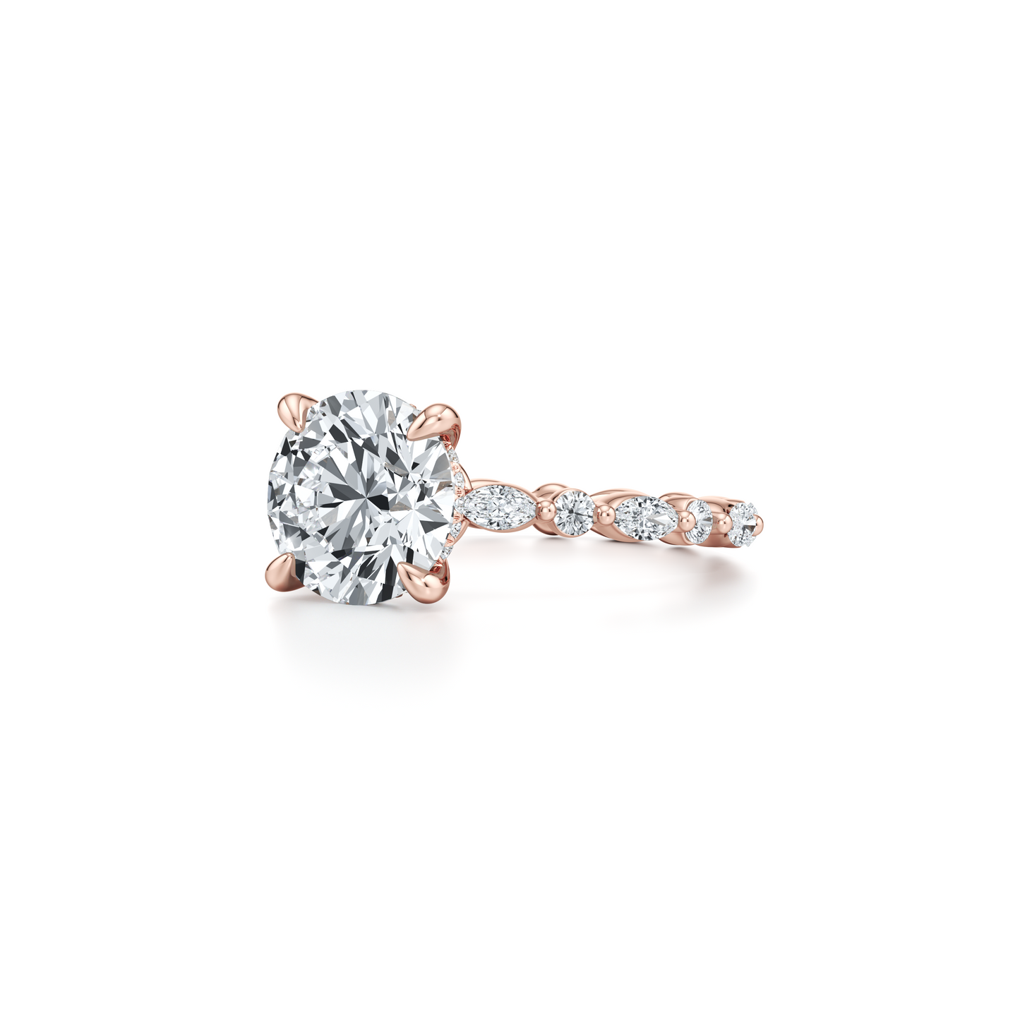 Vivienne Heritage Round Solitaire Lab Diamond Engagement Ring - view 10