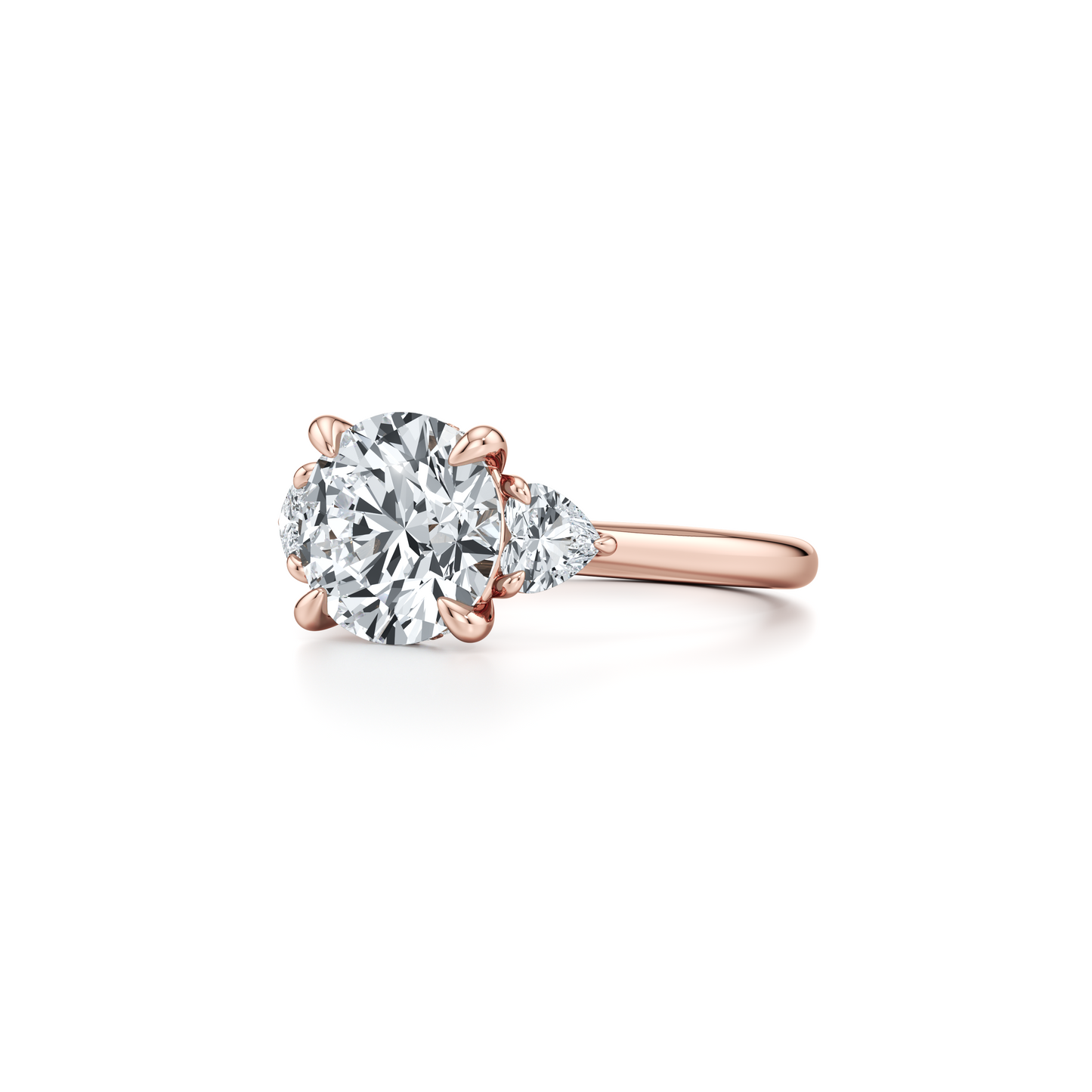 Chelsea Heart Cushion Three Stone Lab Diamond Engagement Ring - view 10