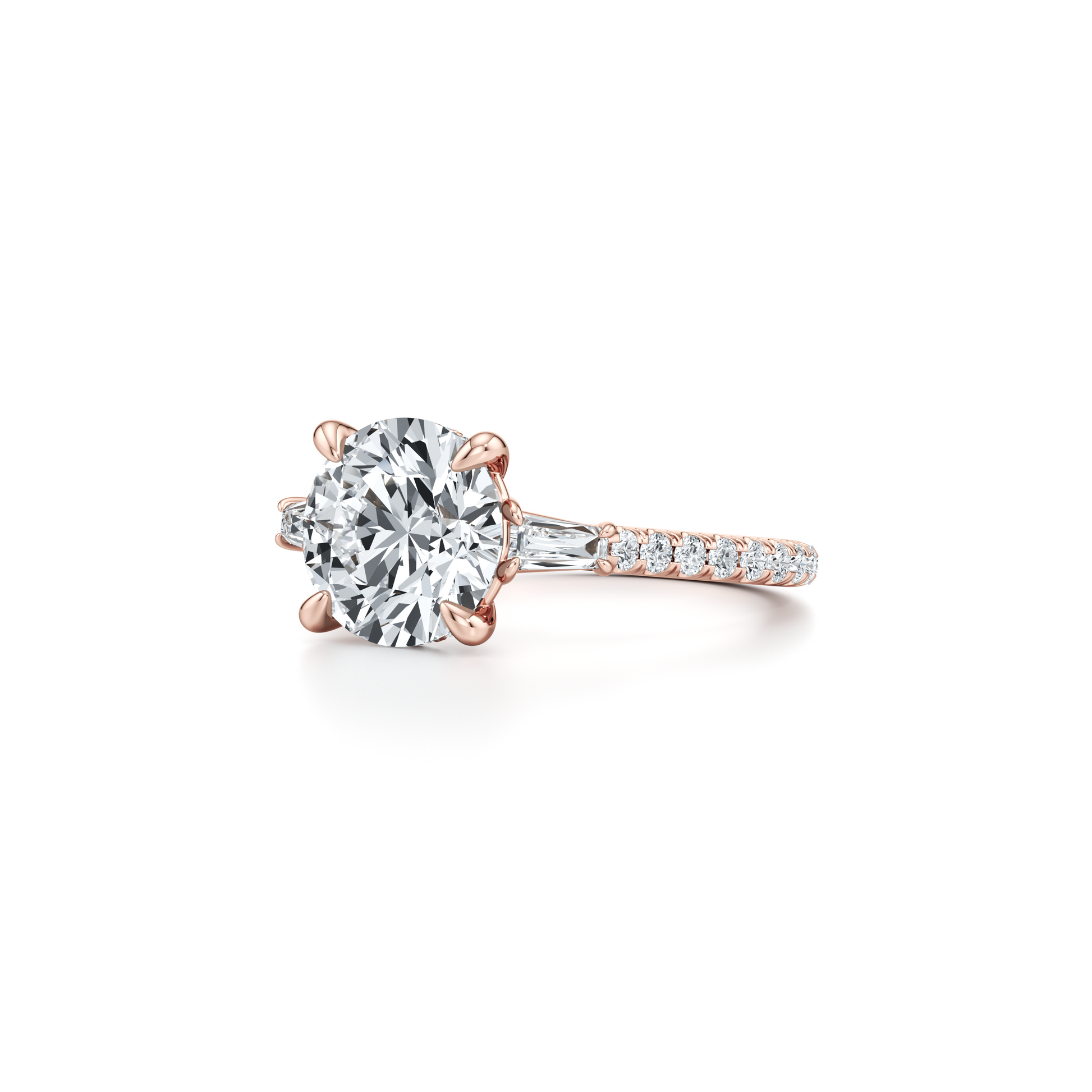 Chelsea Baguette Pear Three Stone Lab Diamond Engagement Ring - view 10