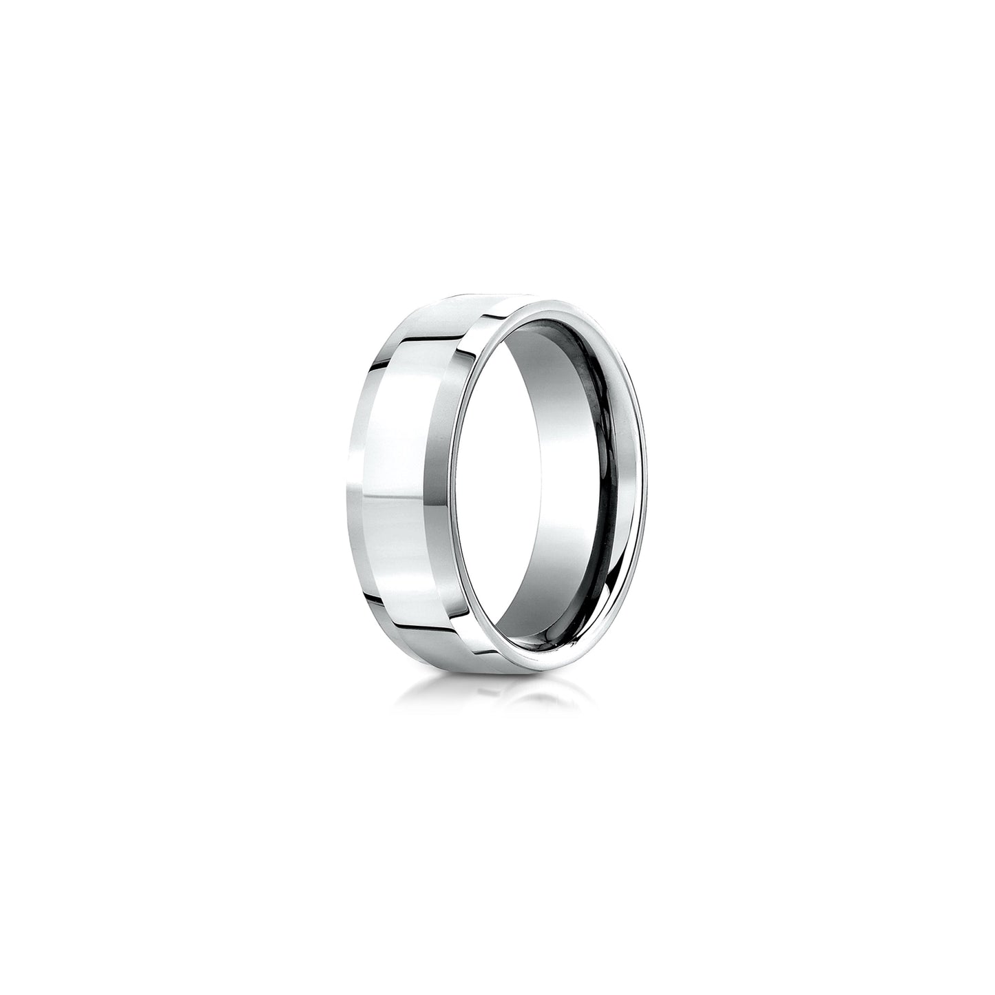 Modern Beveled Men's Wedding Band - view 12