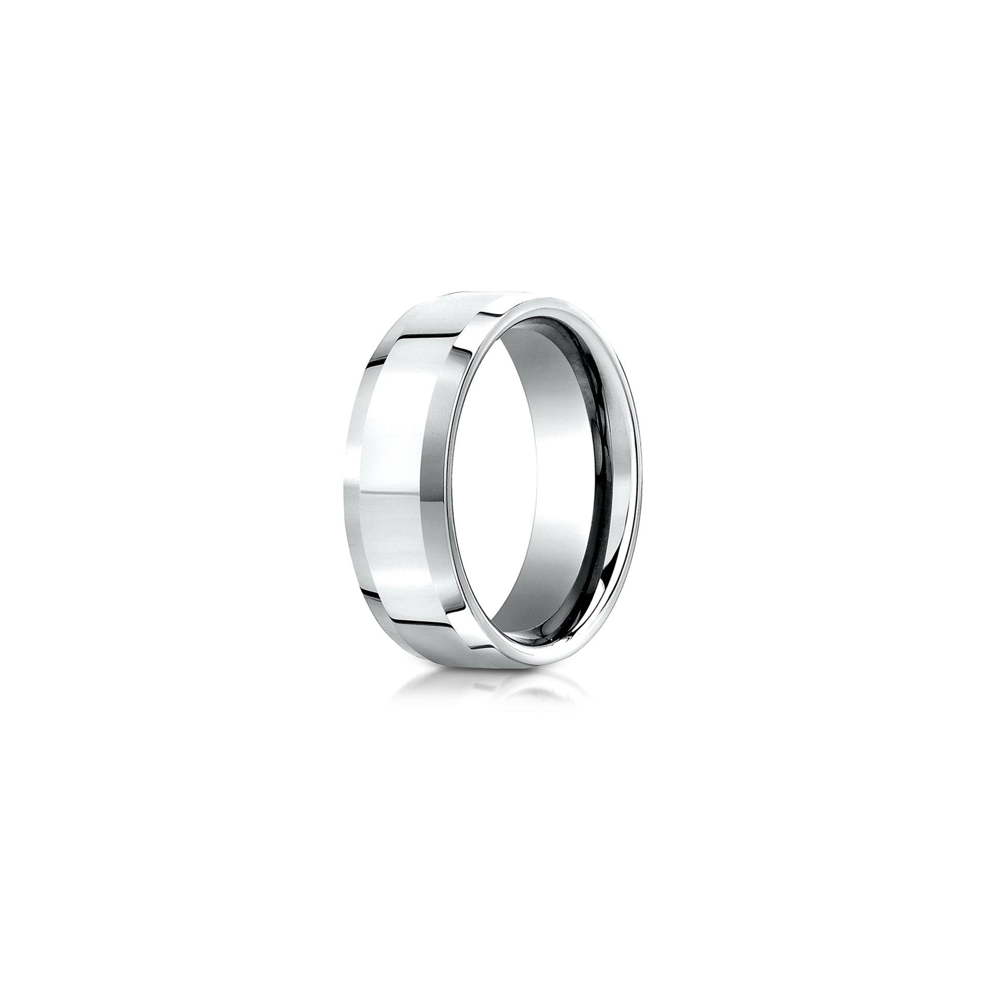 Modern Beveled Men's Wedding Band - view 12