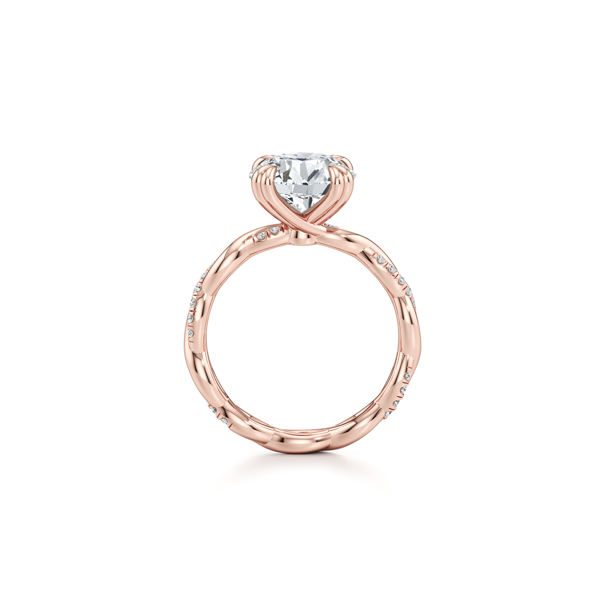 Ivy Cushion Solitaire Lab Diamond Engagement Ring - view 9