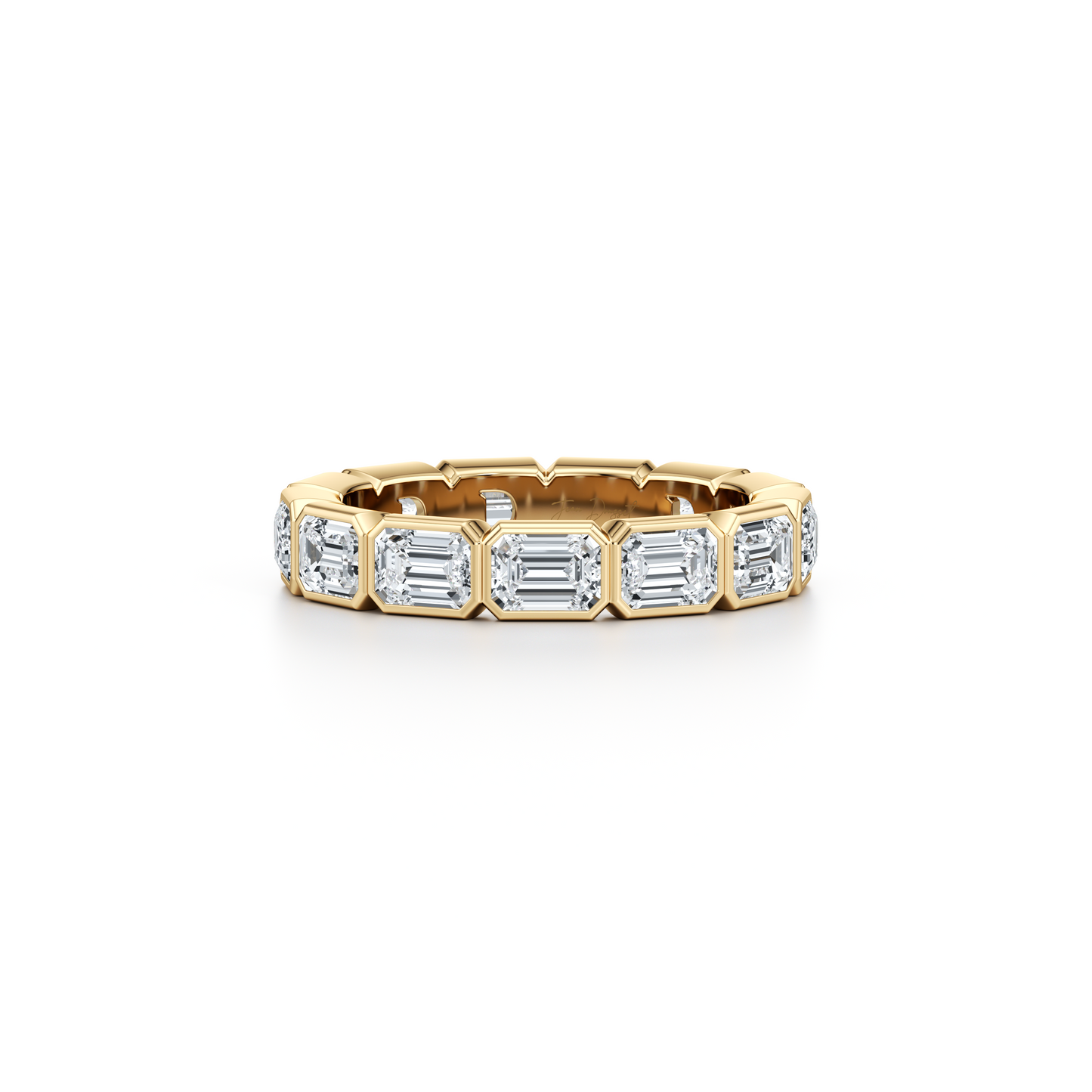 Bezel Set Emerald Lab Diamond Eternity Band - view 12