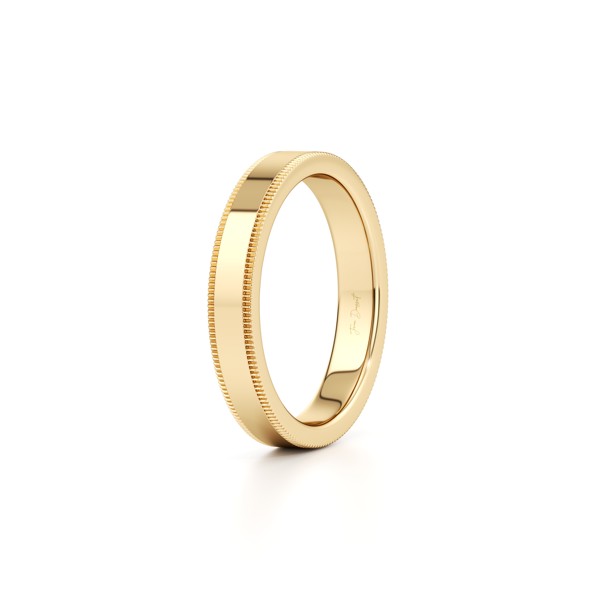 Modern Flat Men's Band With Milgrain - view 12
