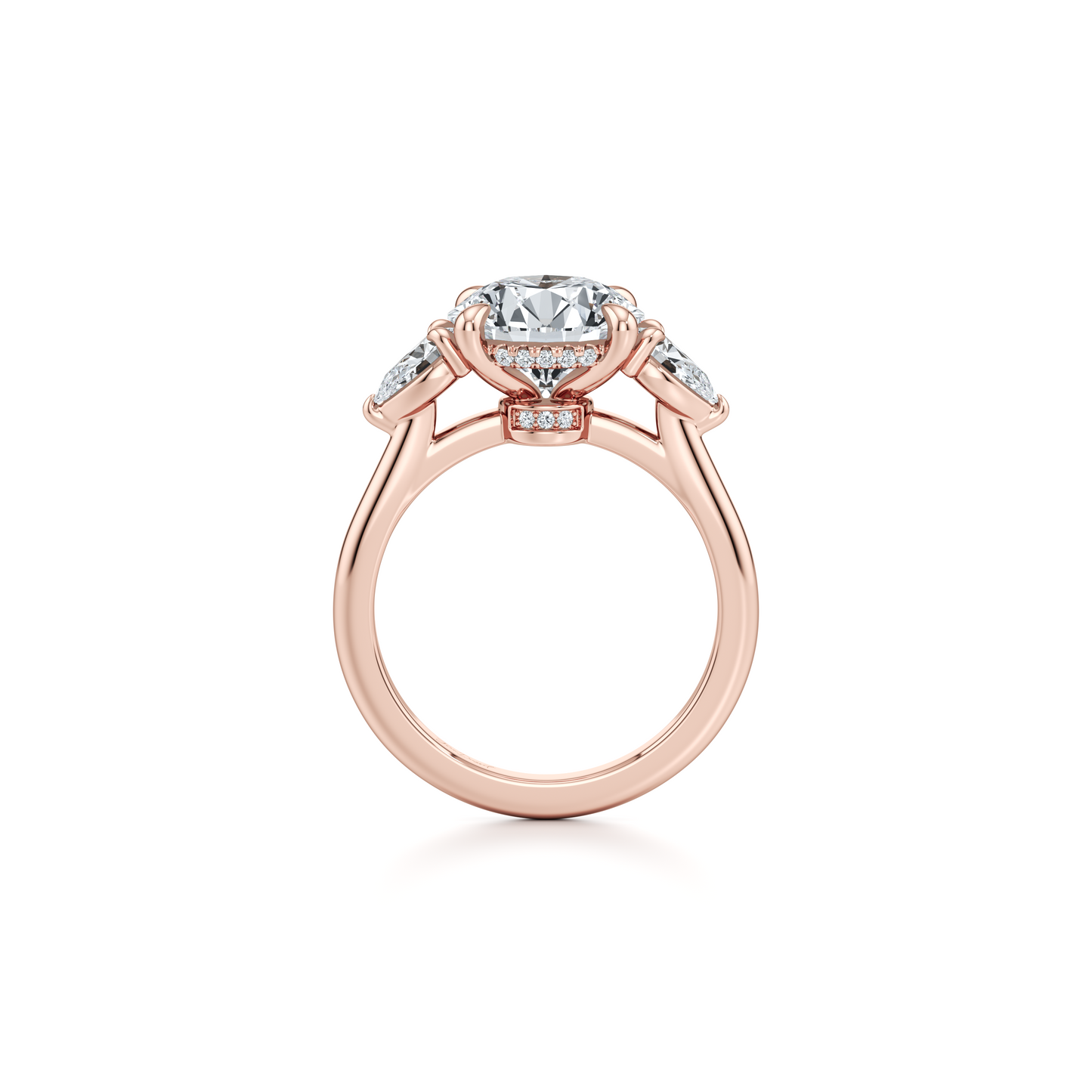 Chelsea Pear Round Three Stone Lab Diamond Engagement Ring - view 11