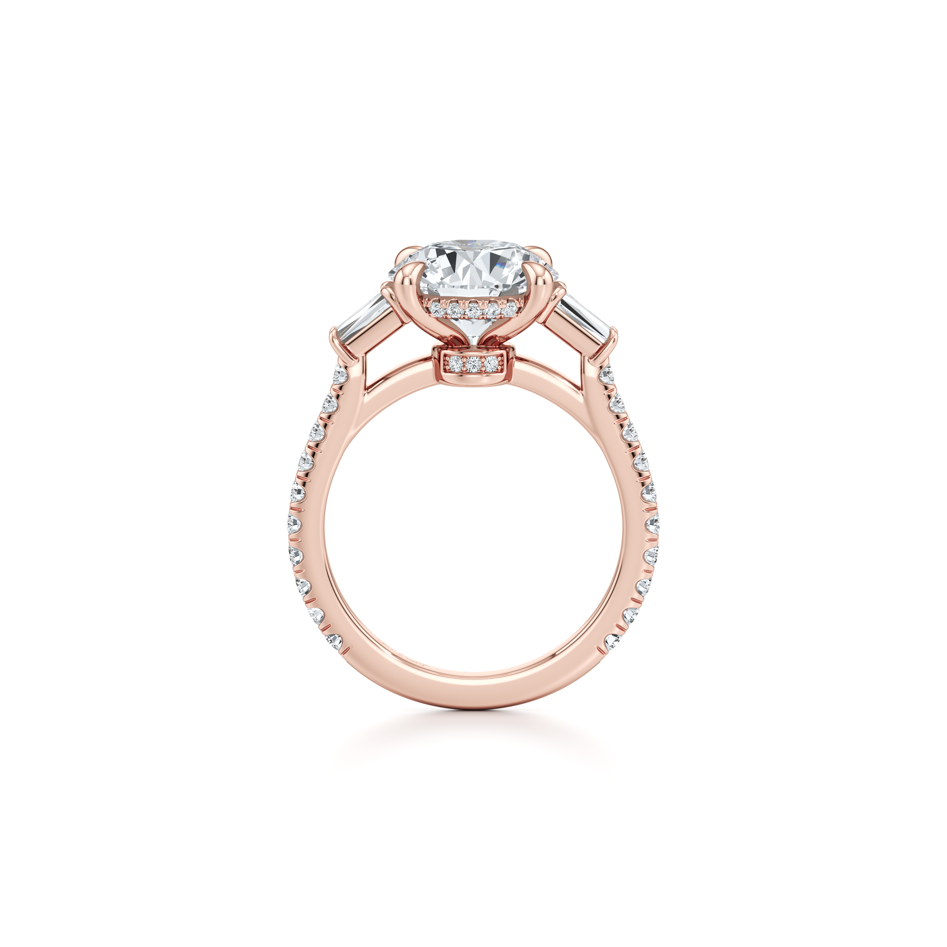 Chelsea Baguette Pear Three Stone Lab Diamond Engagement Ring - view 11