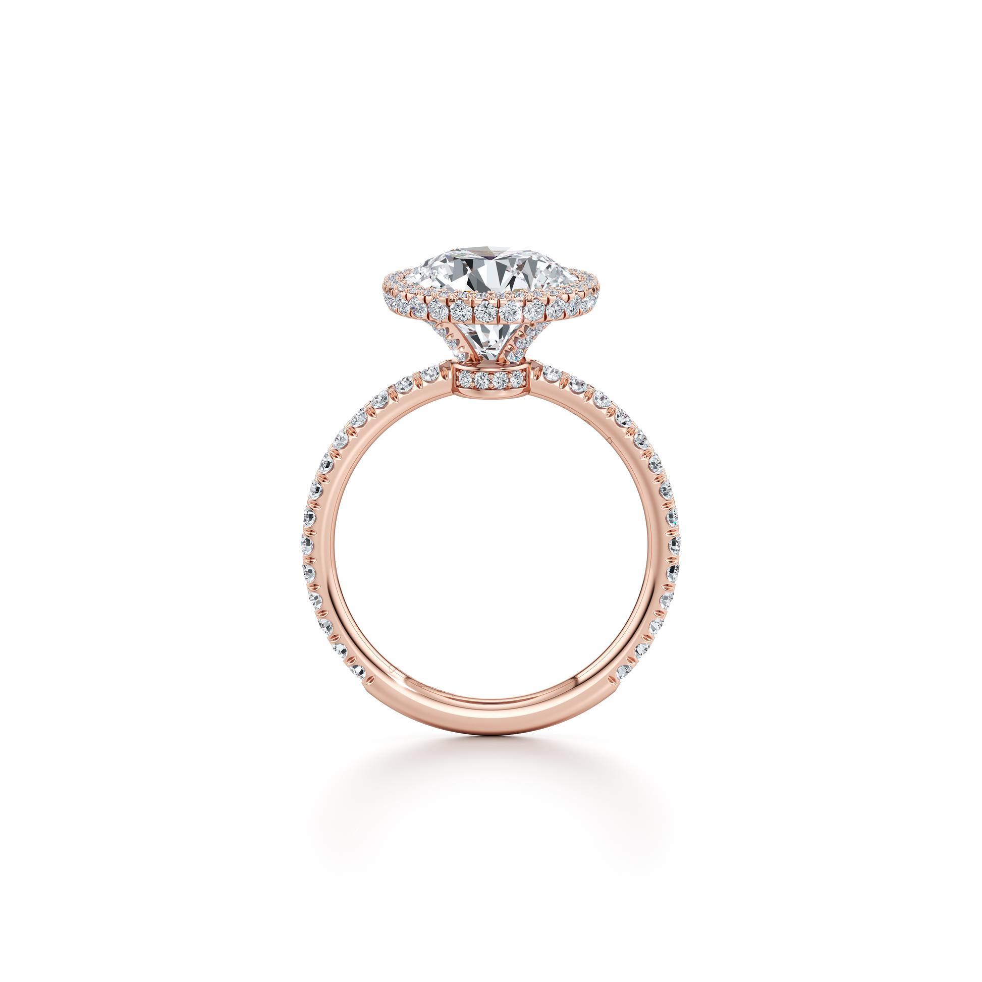 Alyssa Invisible Halo Cushion Lab Diamond Engagement Ring - view 11