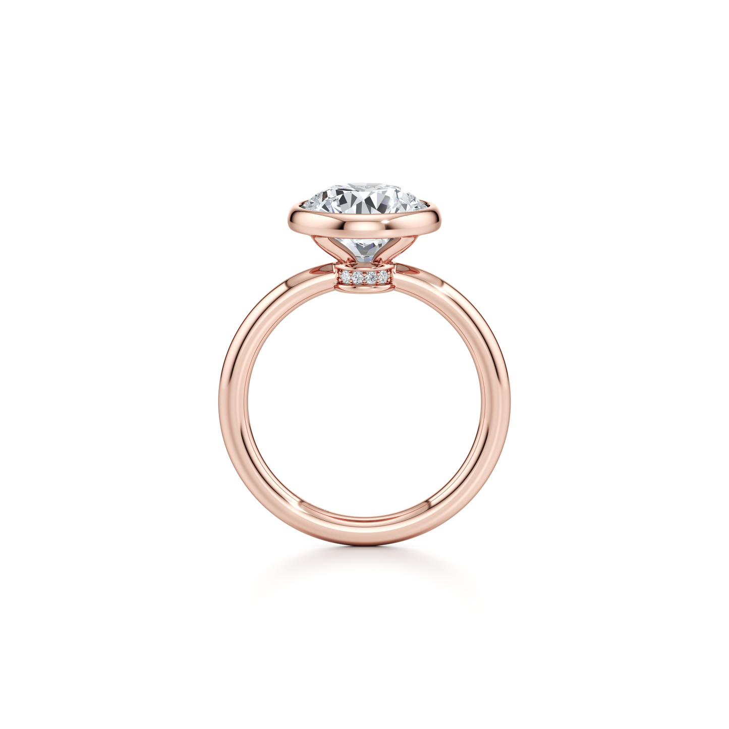 Audrey Bezel Radiant Solitaire Lab Diamond Engagement Ring - view 11