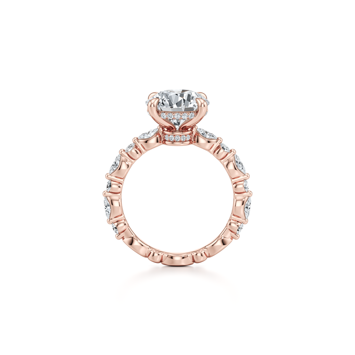 Vivienne Heritage Round Solitaire Lab Diamond Engagement Ring - view 11