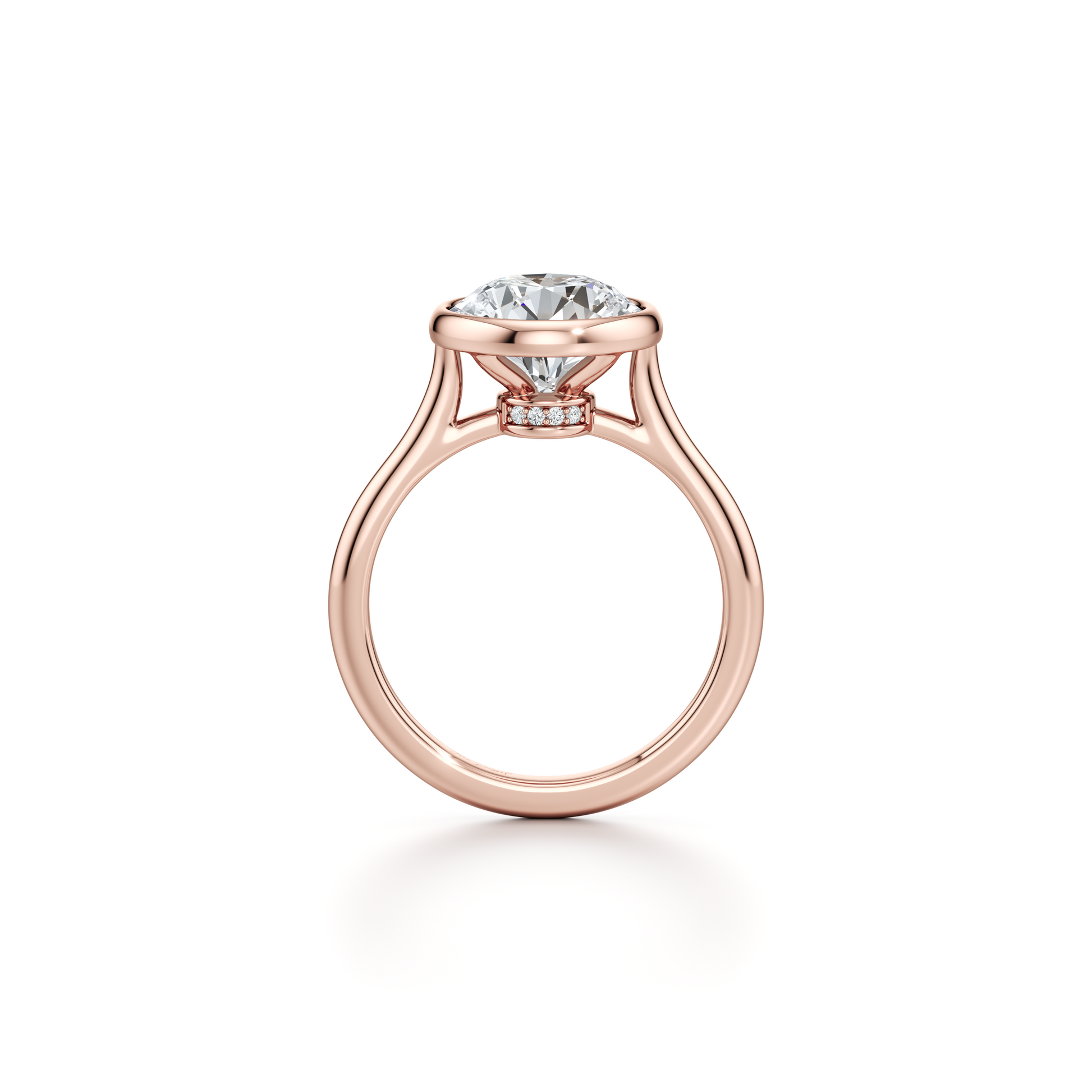 Chelsea Bezel Emerald Solitaire Lab Diamond Engagement Ring - view 11