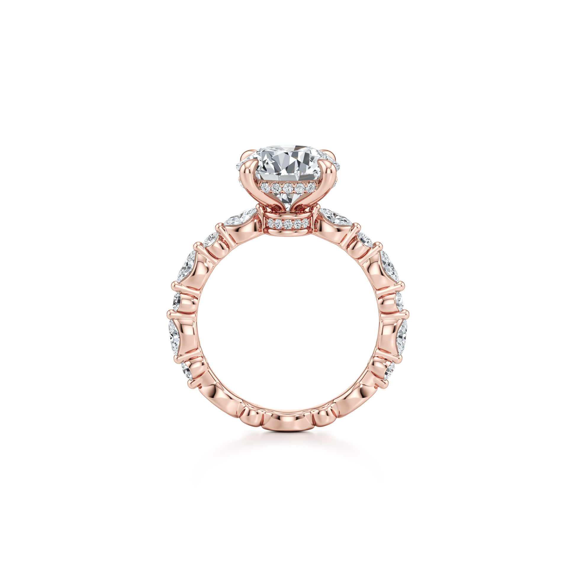 Vivienne Heritage Emerald Solitaire Lab Diamond Engagement Ring - view 11