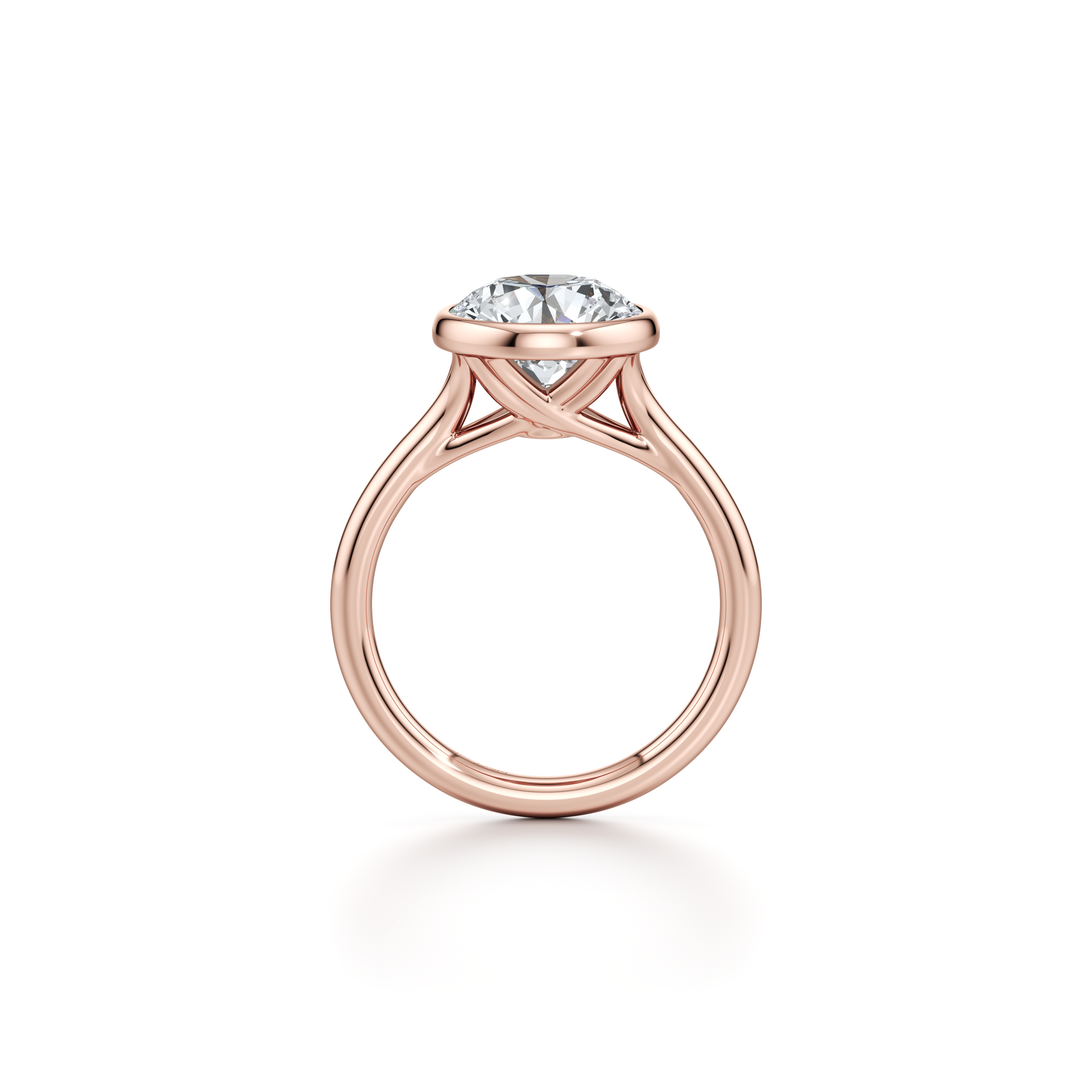 Elle Bezel Radiant Solitaire Lab Diamond Engagement Ring - view 11