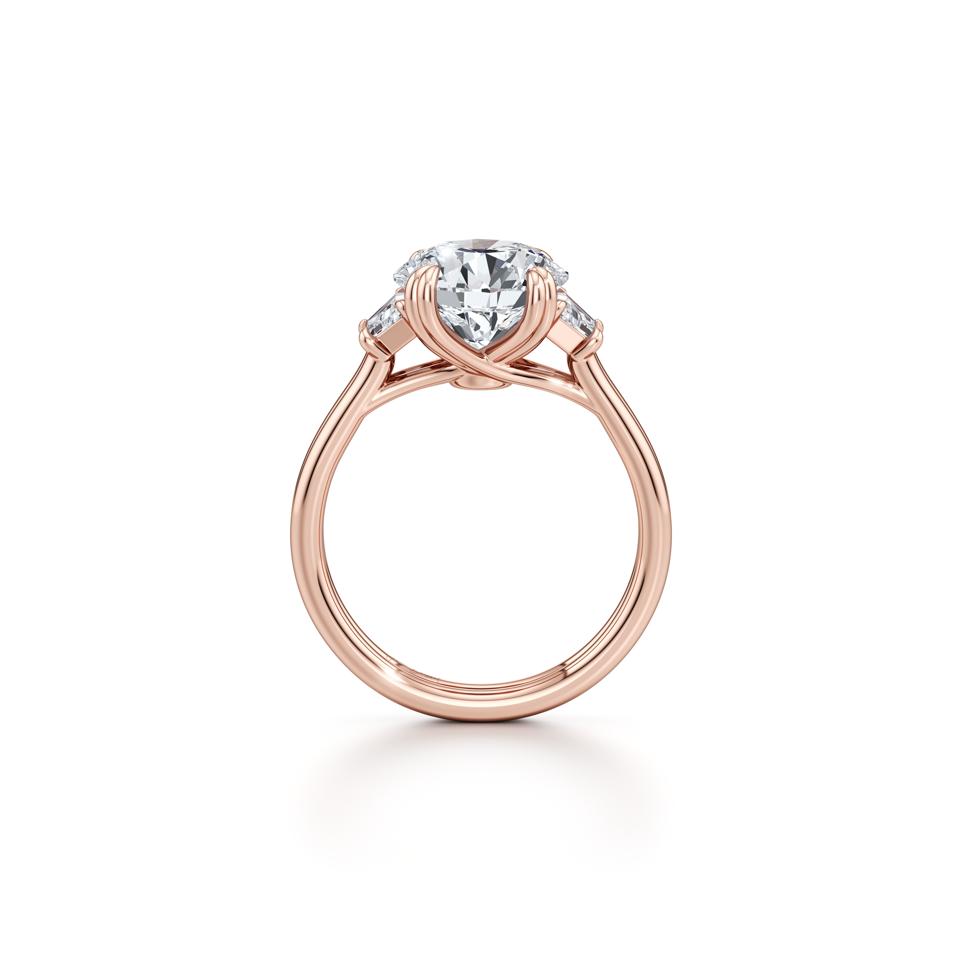 Elle Trapezoid Cushion Three Stone Double Lab Diamond Engagement Ring - view 11