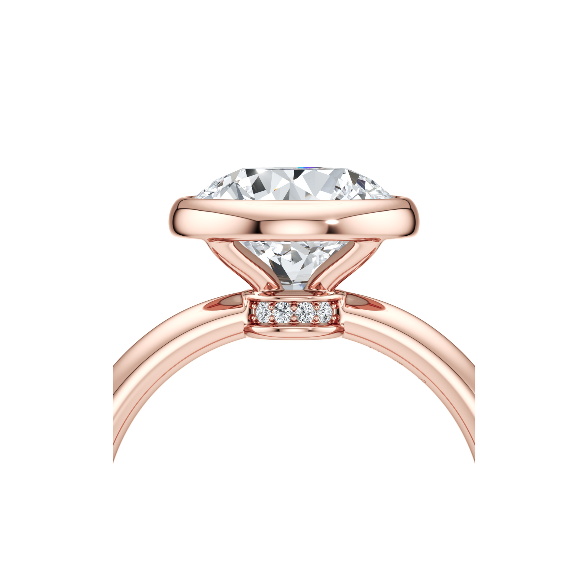Audrey Bezel Round Solitaire Lab Diamond Engagement Ring - view 12