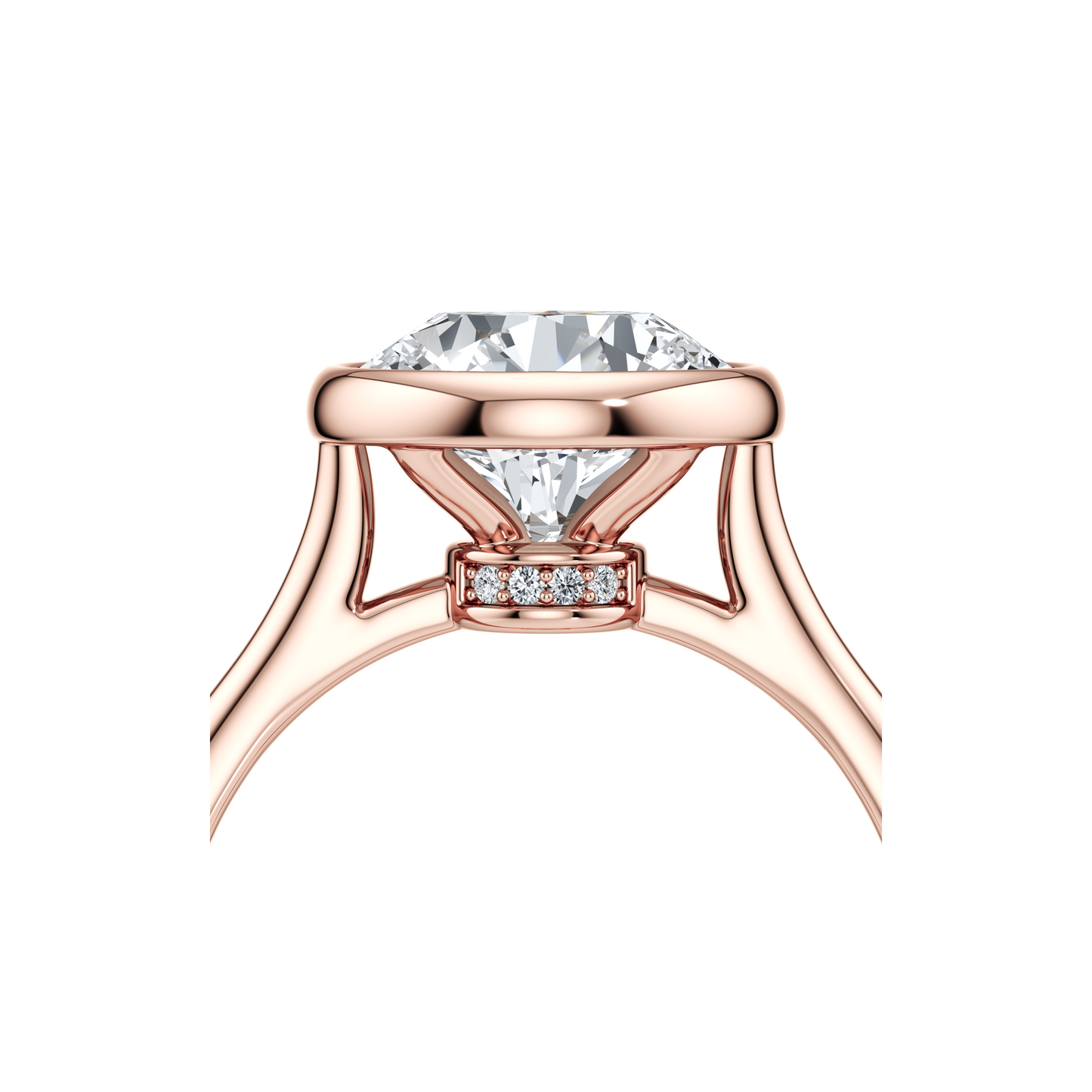 Chelsea Bezel Pear Solitaire Lab Diamond Engagement Ring - view 12