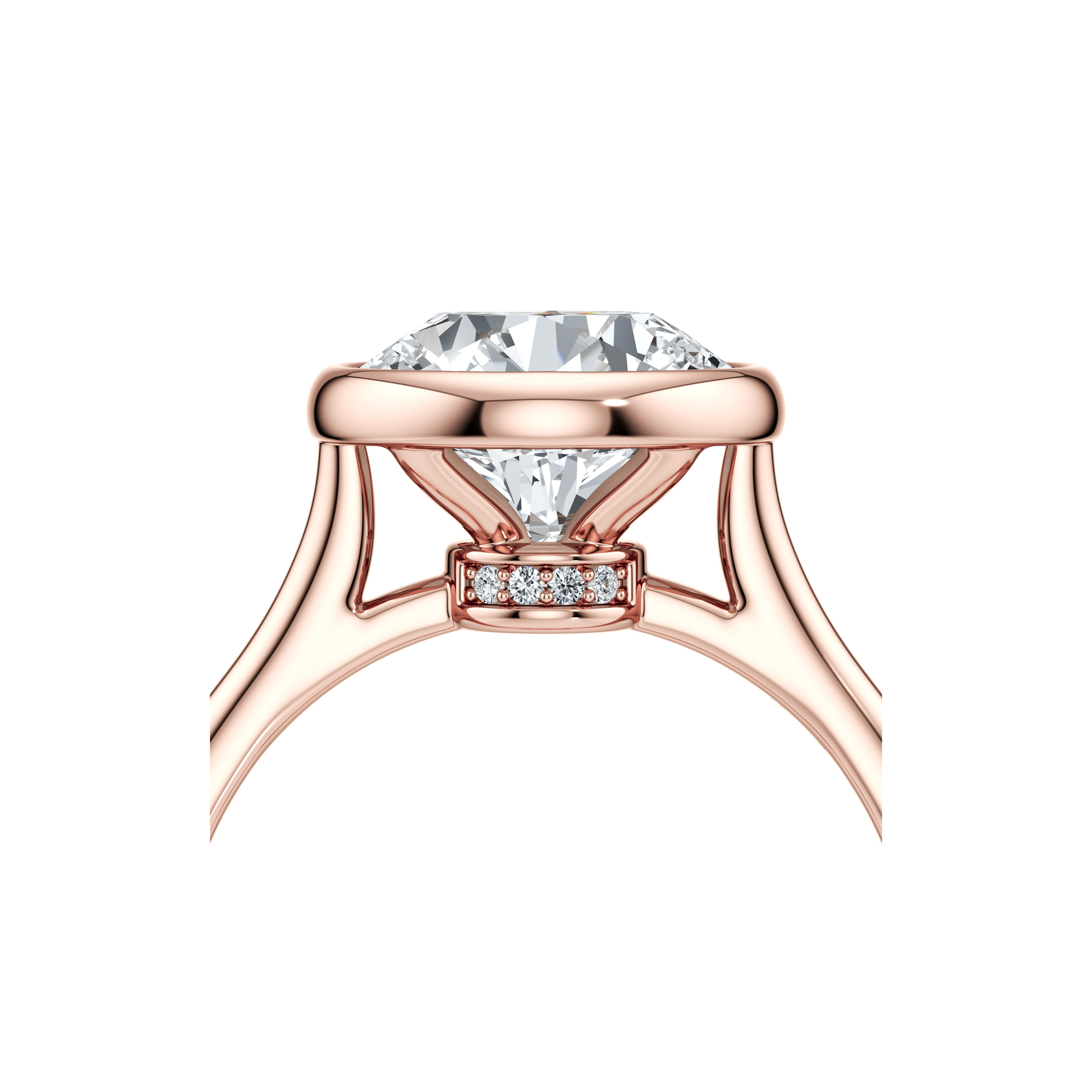 Chelsea Bezel Pear Solitaire Lab Diamond Engagement Ring - view 12