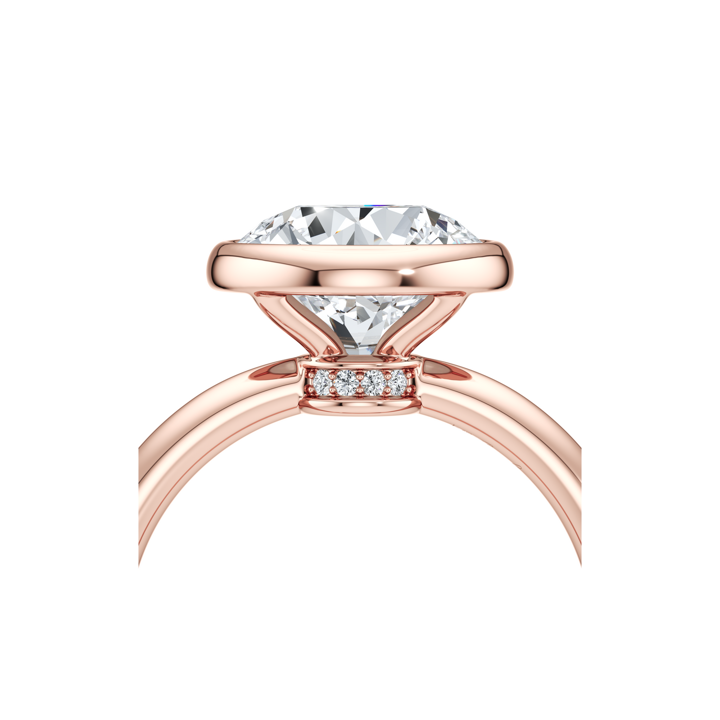 Audrey Bezel Cushion Solitaire Lab Diamond Engagement Ring - view 12