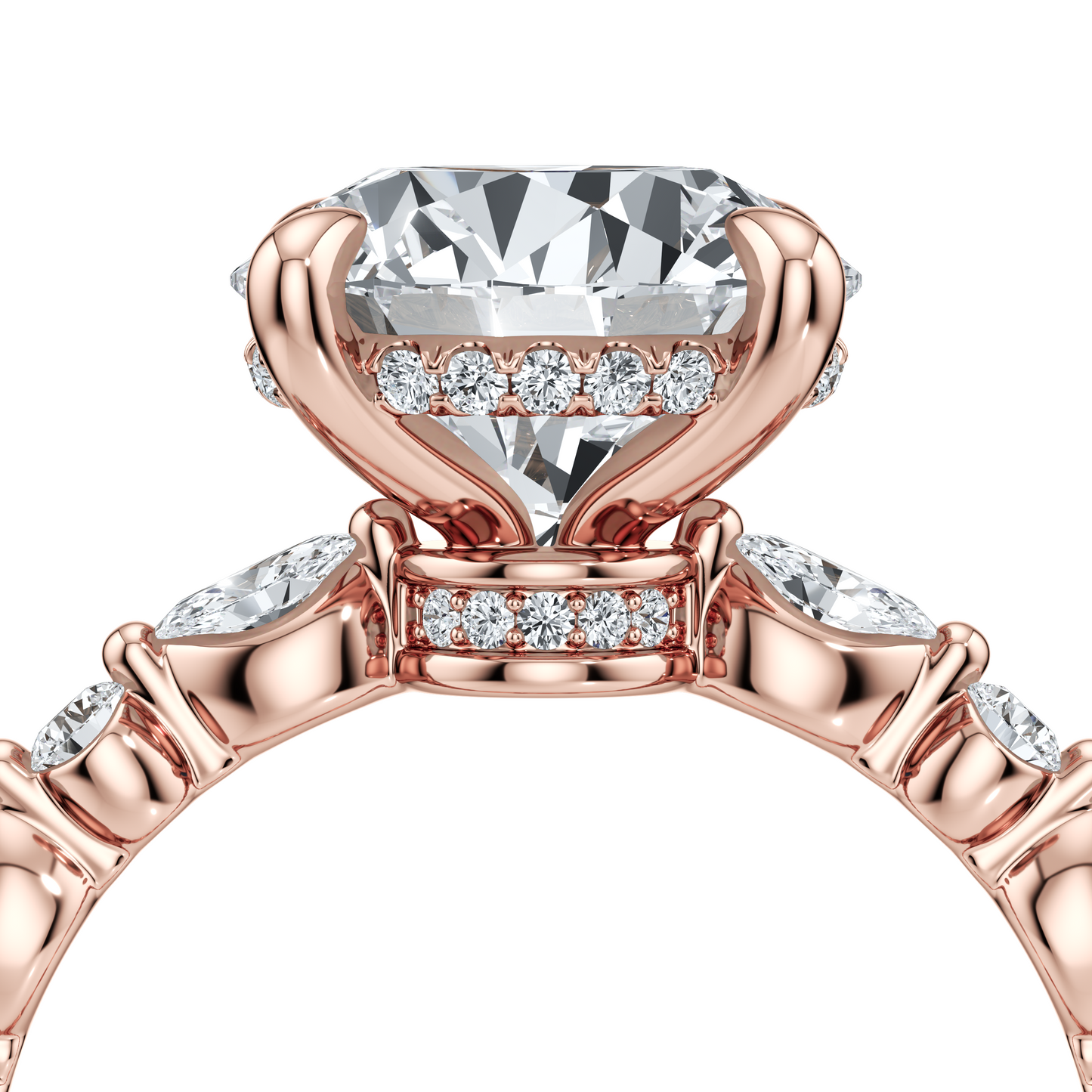 Vivienne Heritage Oval Solitaire Lab Diamond Engagement Ring - view 12