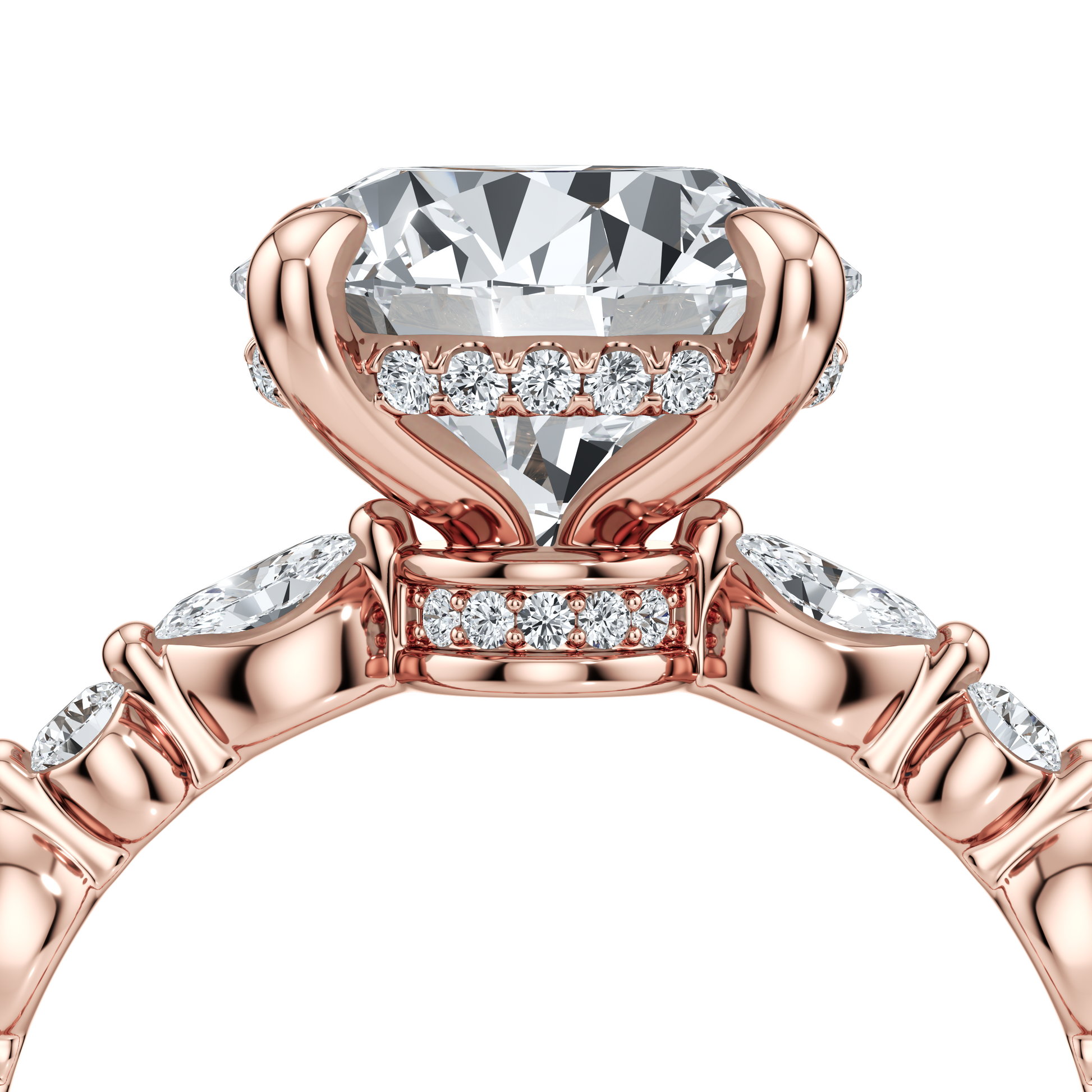 Vivienne Heritage Round Solitaire Lab Diamond Engagement Ring - view 12
