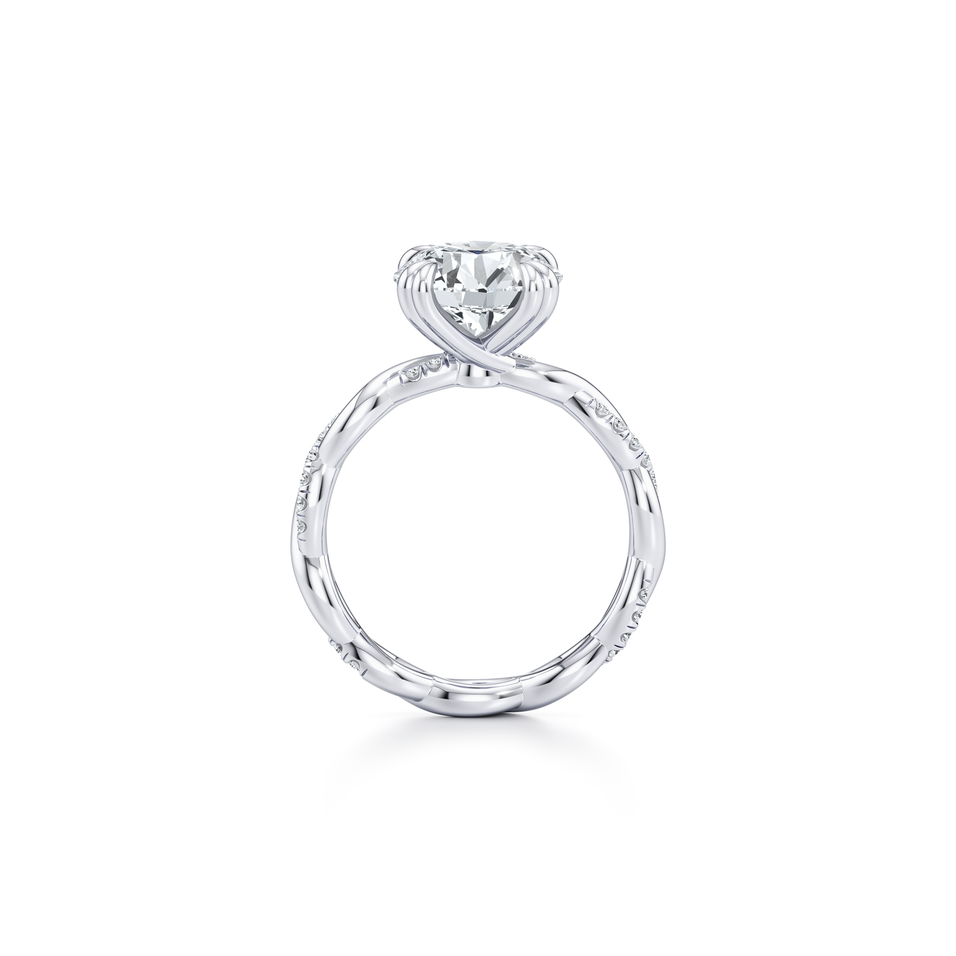 Ivy Cushion Solitaire Lab Diamond Engagement Ring - view 12