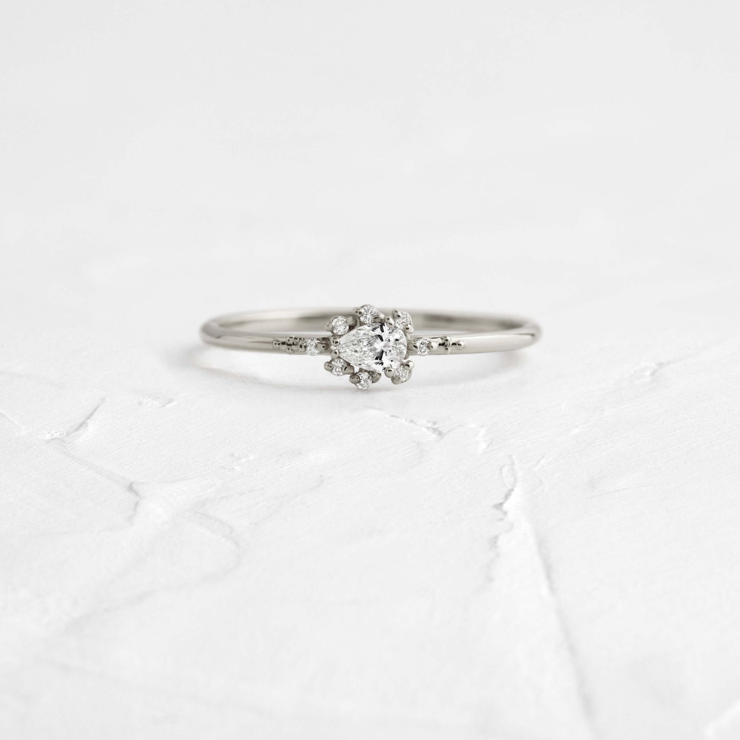Minimal Halo-Pear Lab Grown Diamond Engagement Ring - Lifestyle