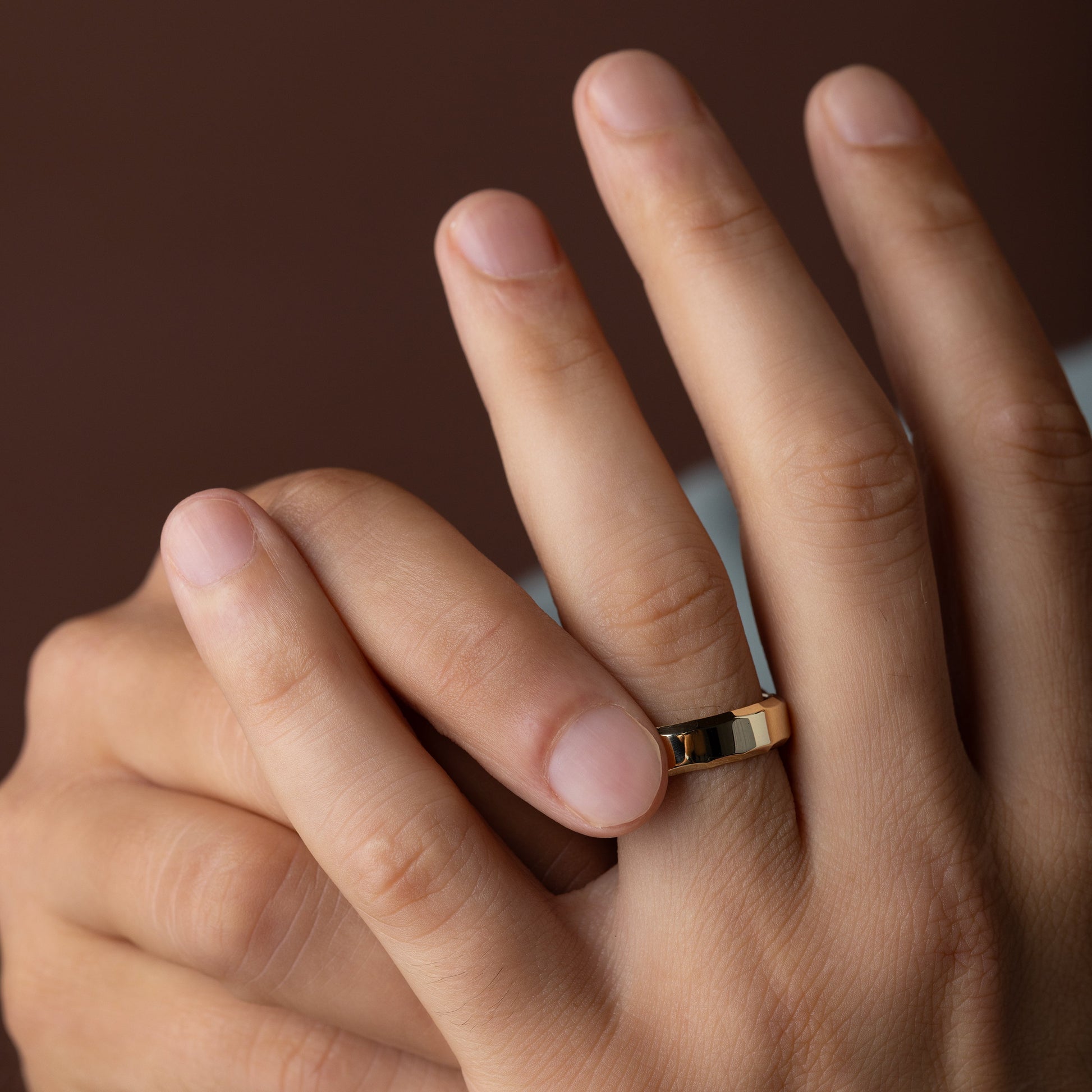 Modern Facet- Men's Wedding BandModern Facet- Men's Wedding Band - Side view