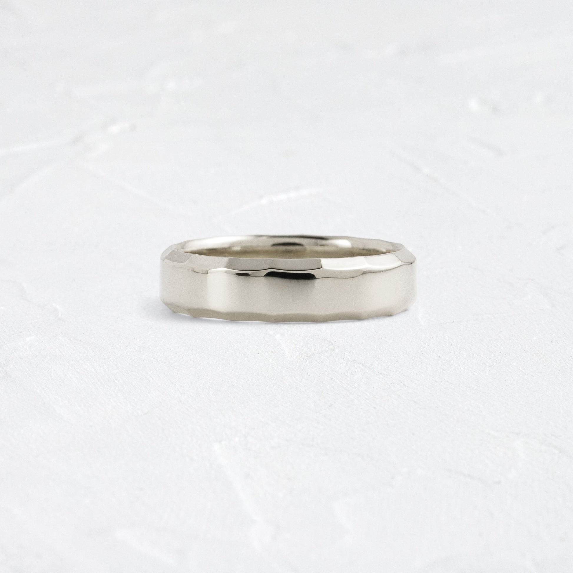 Modern Facet- Men's Wedding BandModern Facet- Men's Wedding Band - Lifestyle