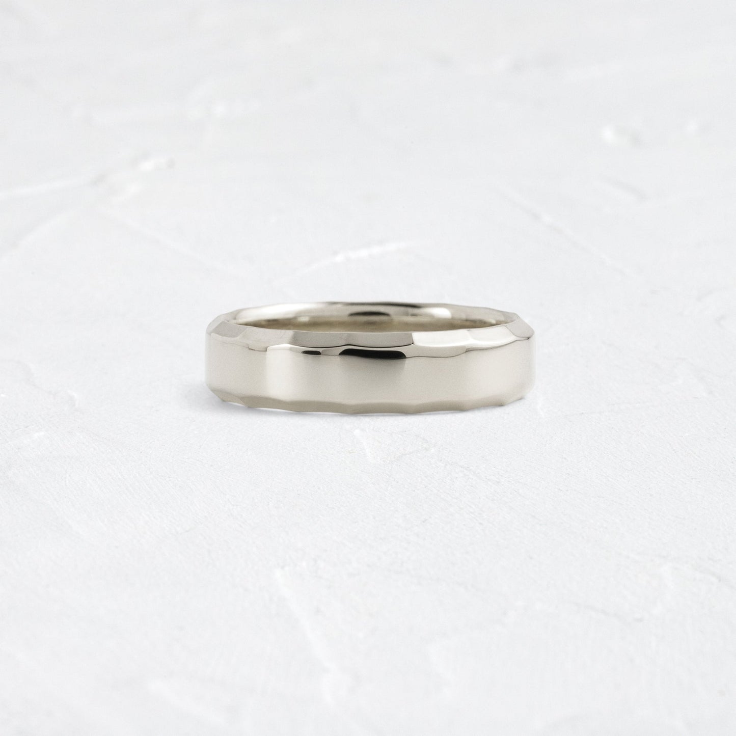 Modern Facet- Men's Wedding BandModern Facet- Men's Wedding Band - Lifestyle